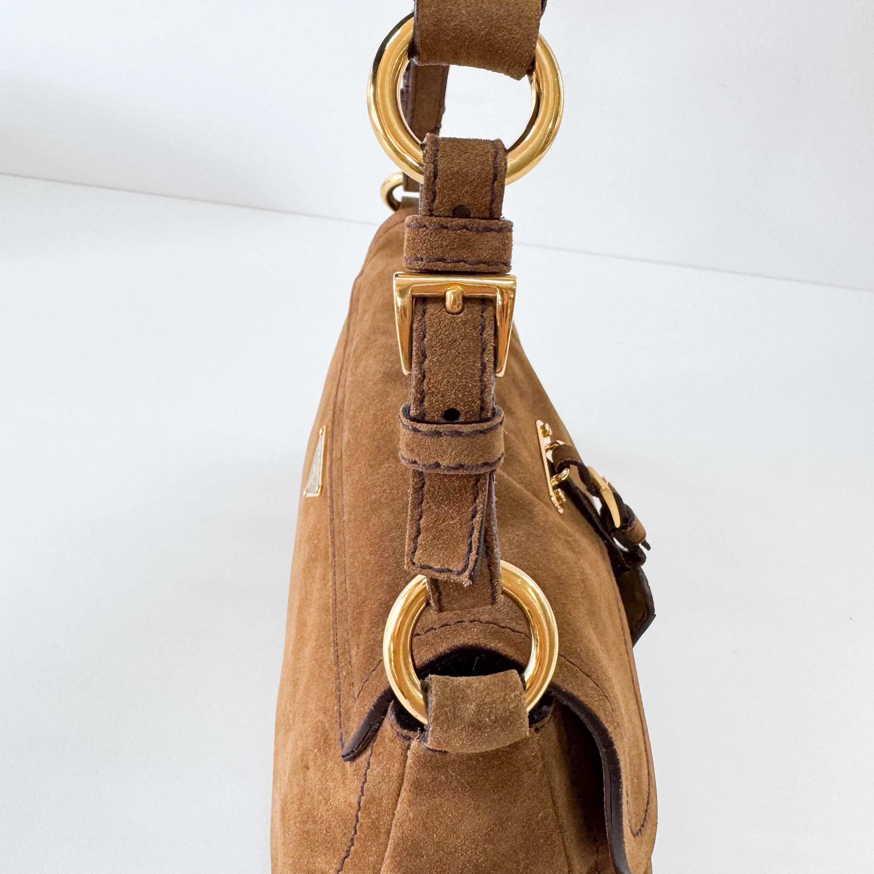 Brown Suede Shoulder Bag