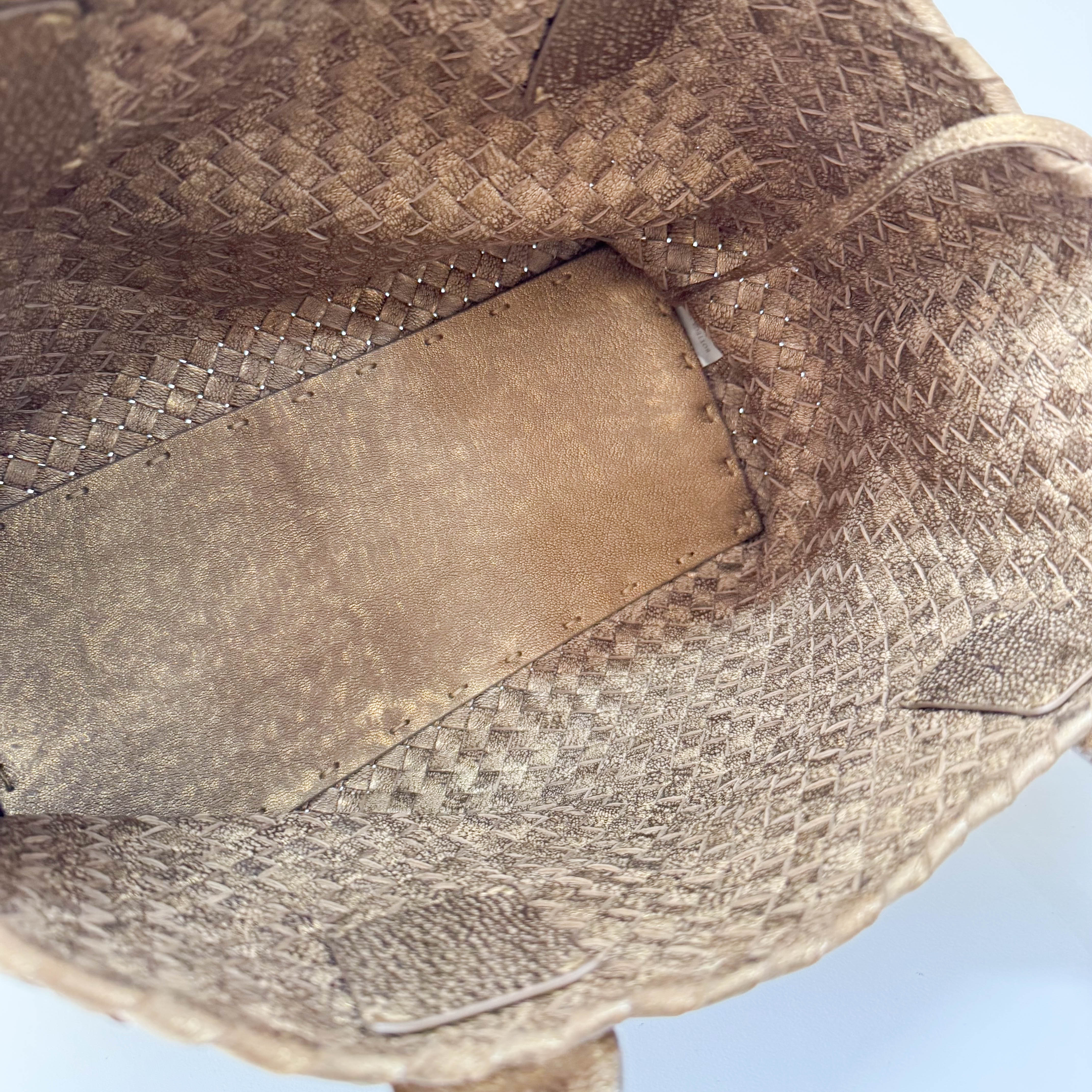 Cabat PM Gold Leather Shoulder Bag