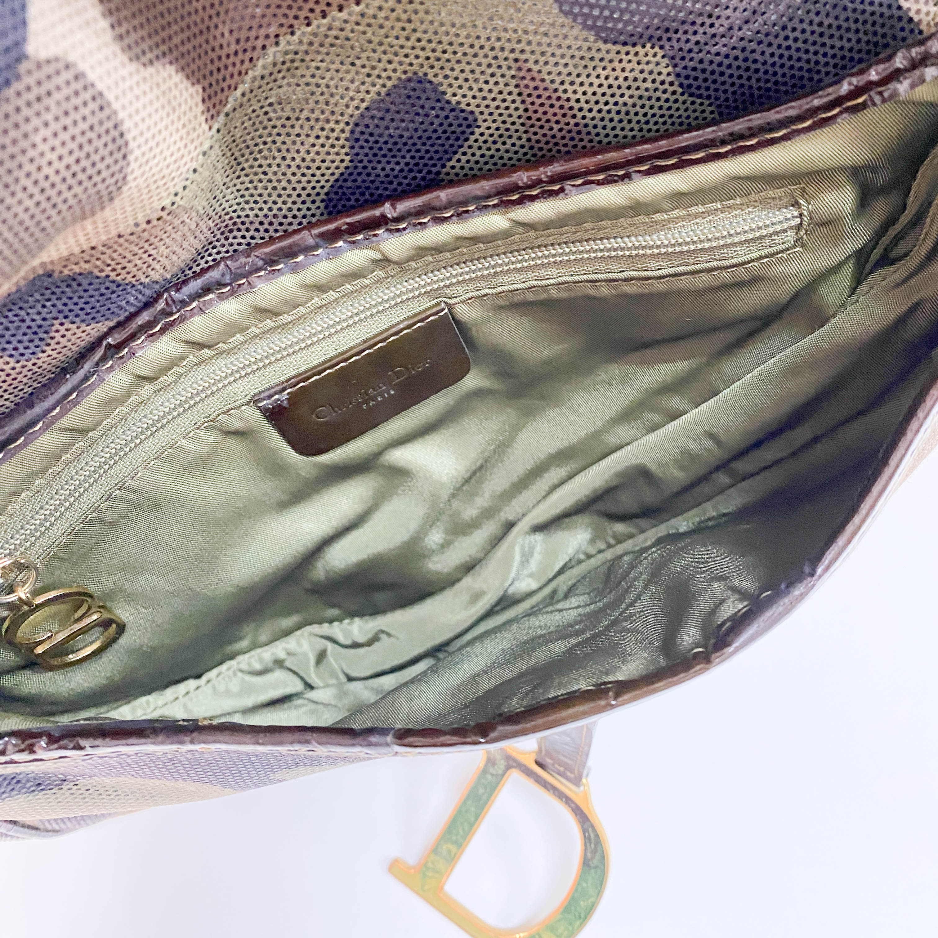 Cammo Leather Saddle Bag
