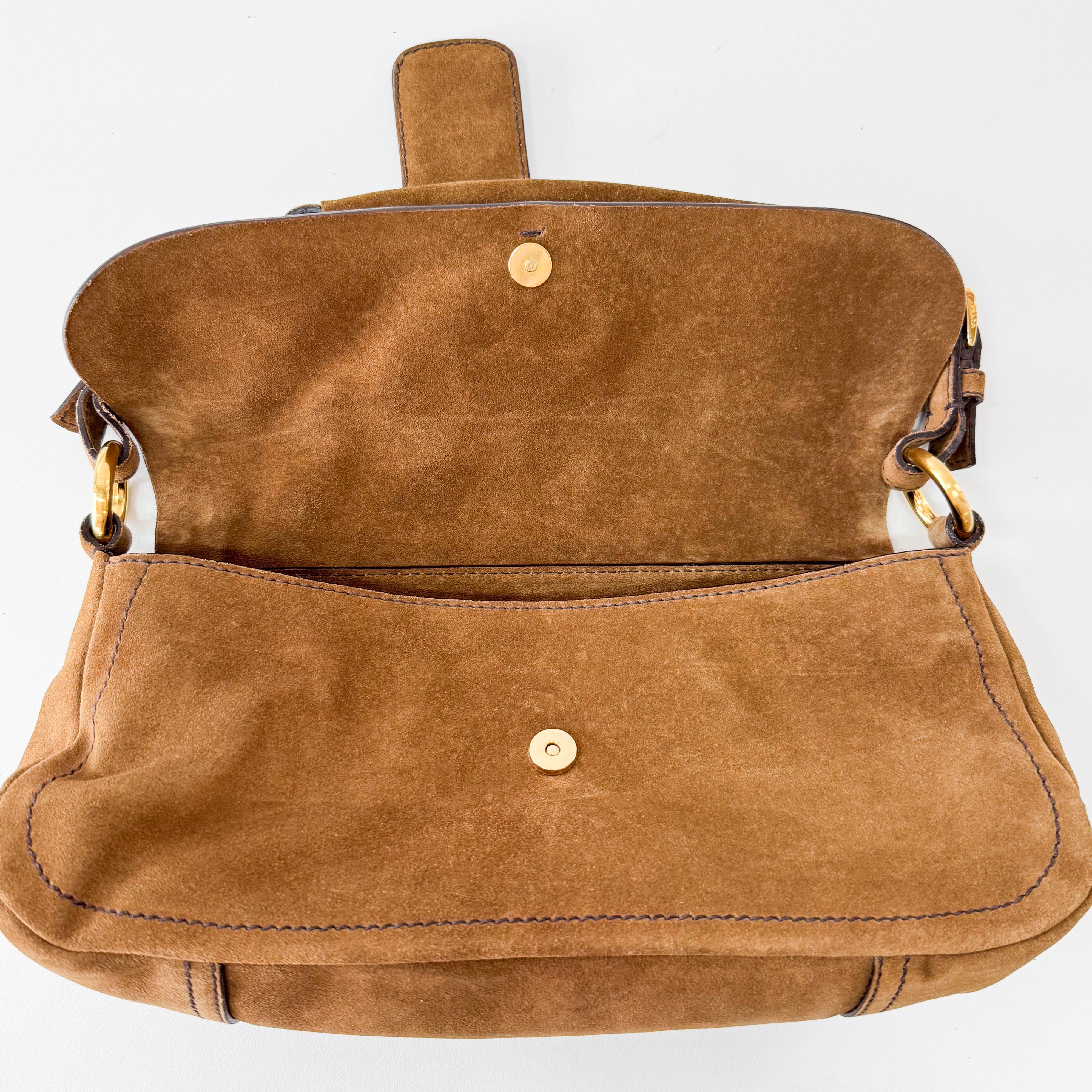 Brown Suede Shoulder Bag