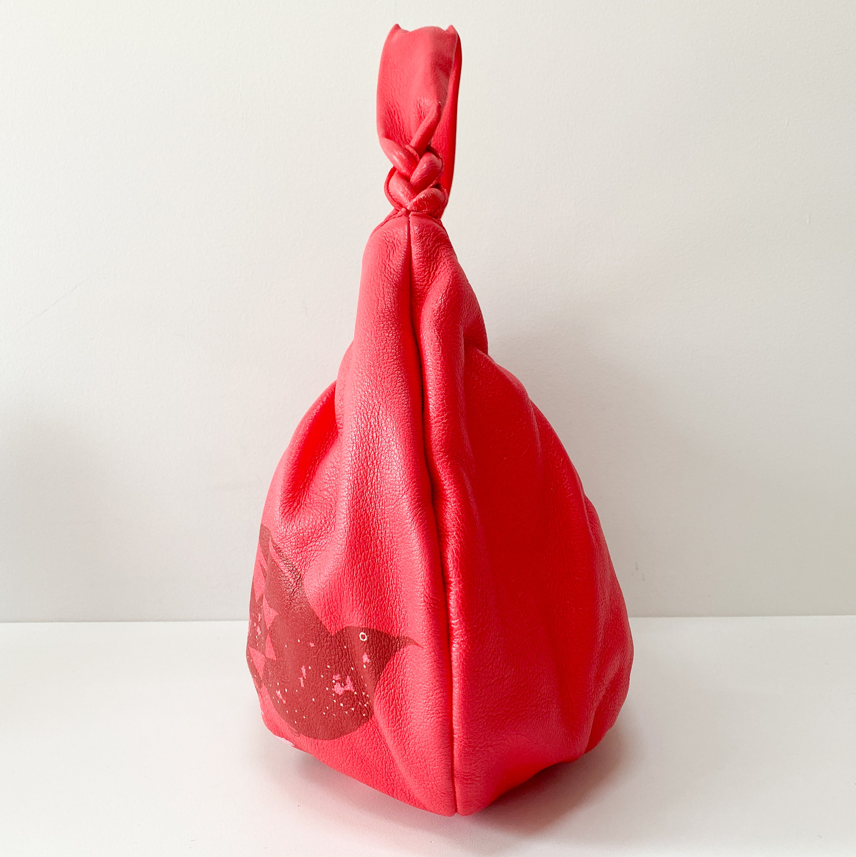 Pink Leather One Shoulder Hobo Bag