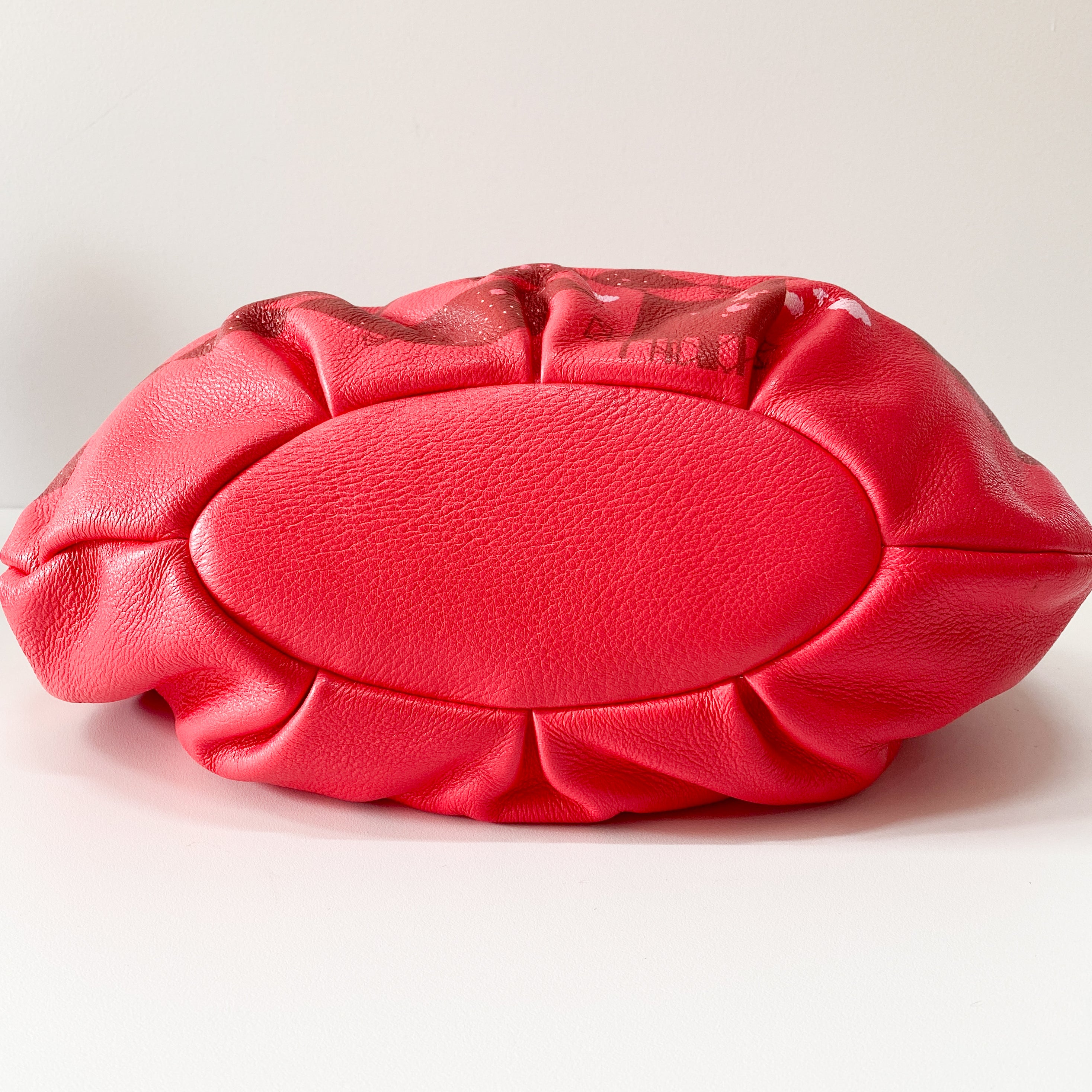 Pink Leather One Shoulder Hobo Bag