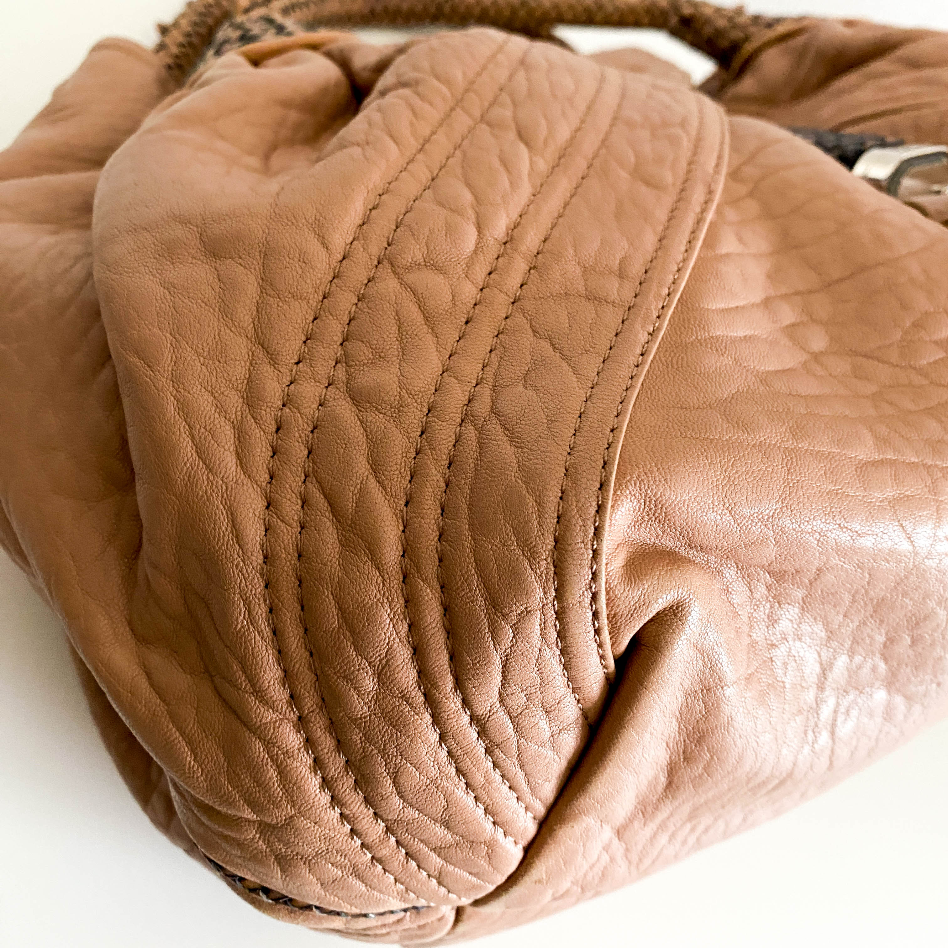 Spy Dust Pink Leather Shoulder Bag