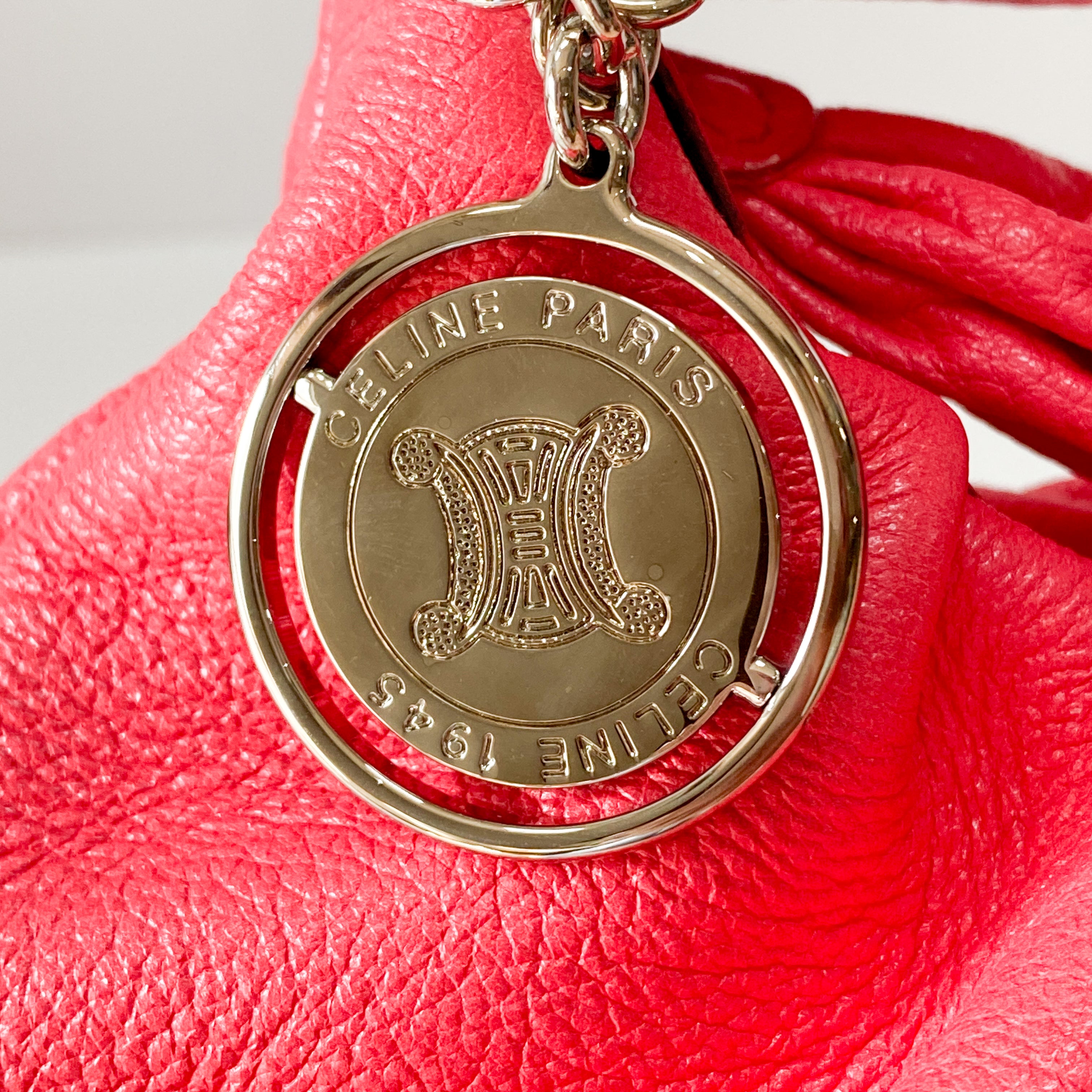 Pink Leather One Shoulder Hobo Bag