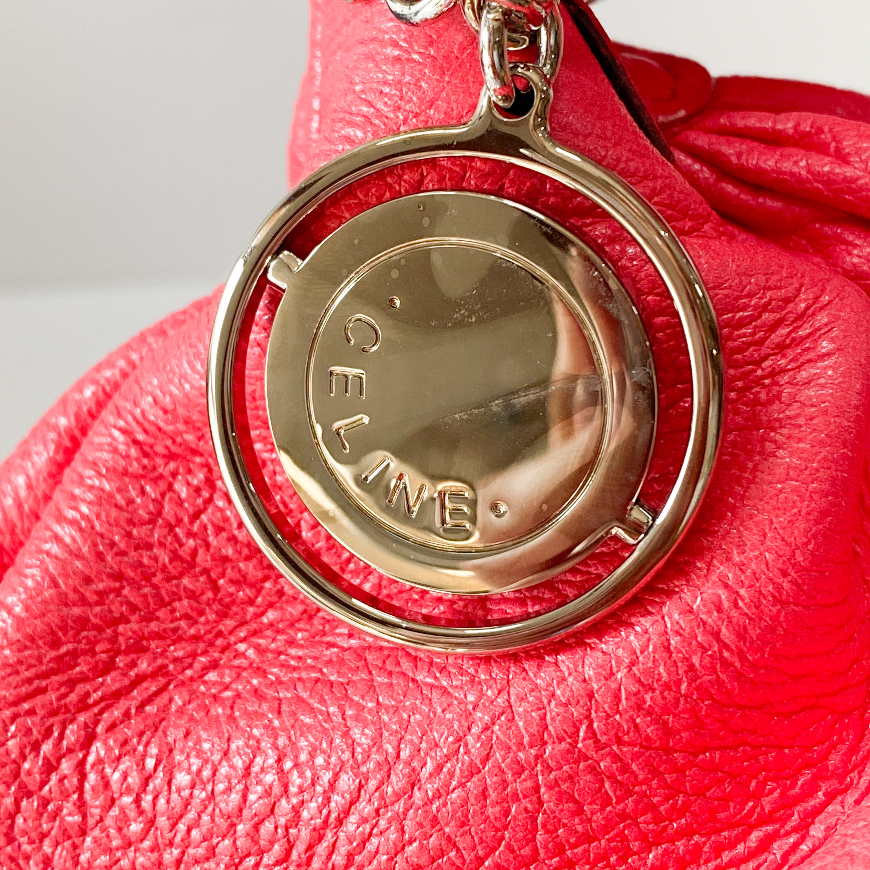 Pink Leather One Shoulder Hobo Bag