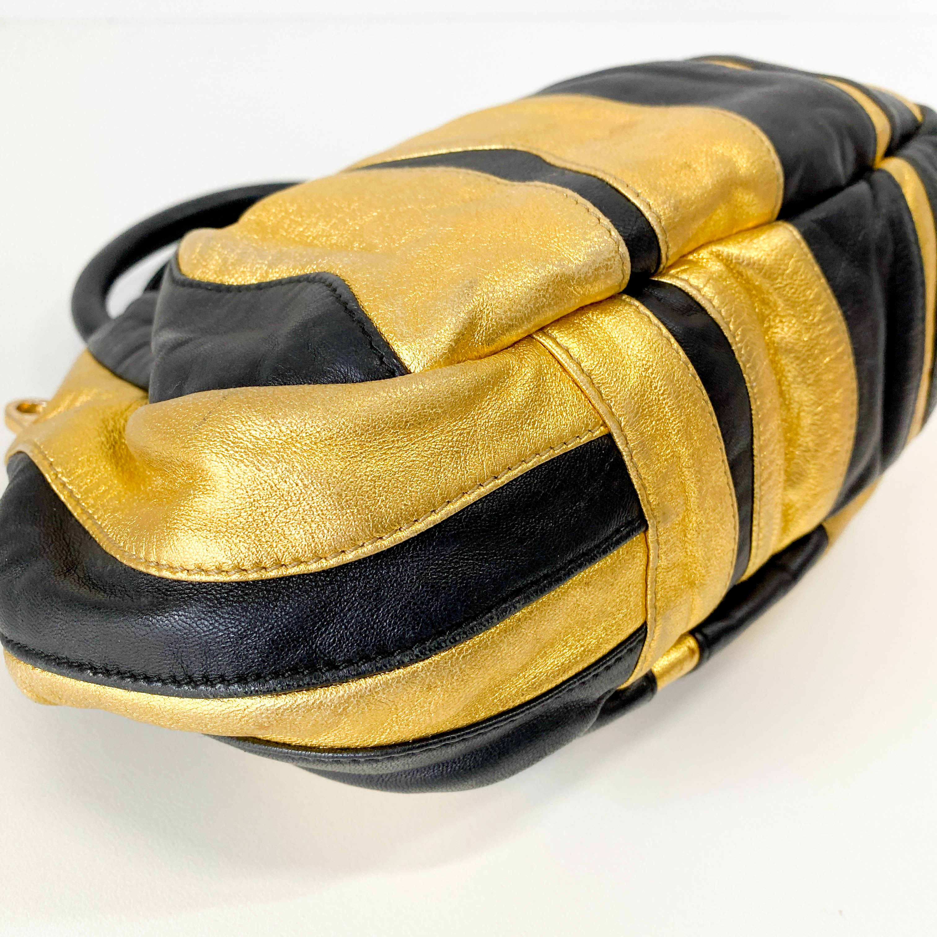 Nappa Stripes Gold/Black Bag