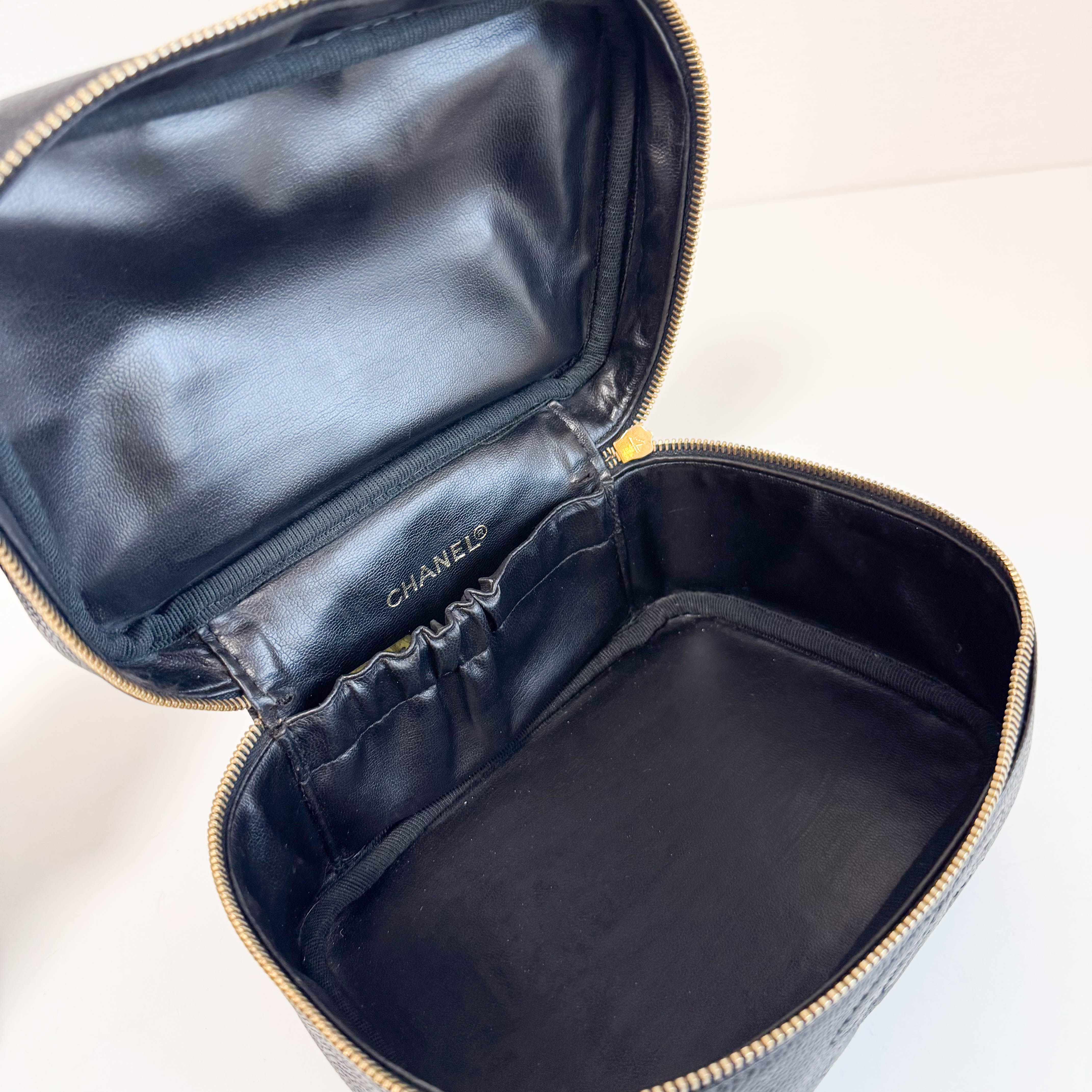 Vintage Coco Mark Handbag Vanity Bag Black