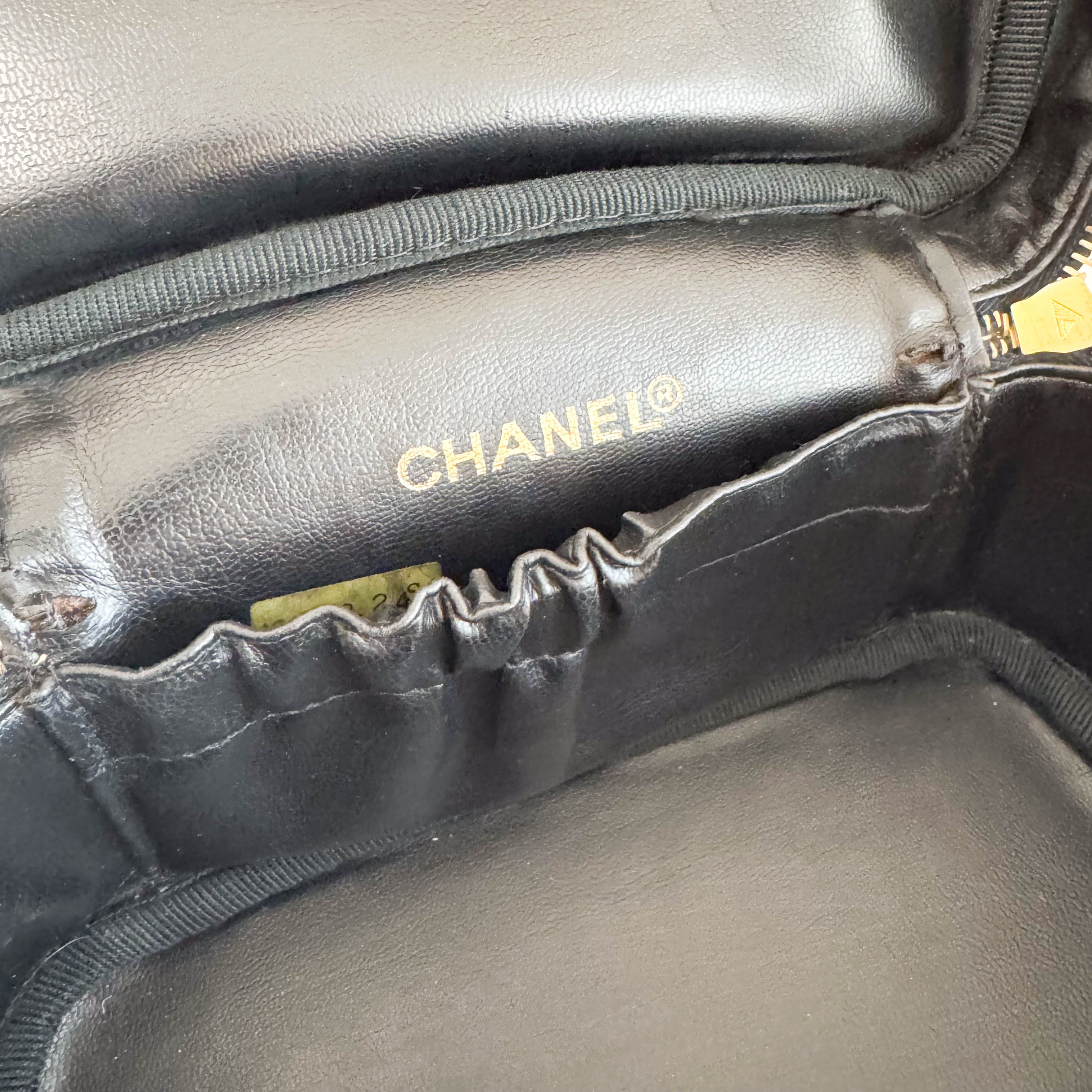 Vintage Coco Mark Handbag Vanity Bag Black