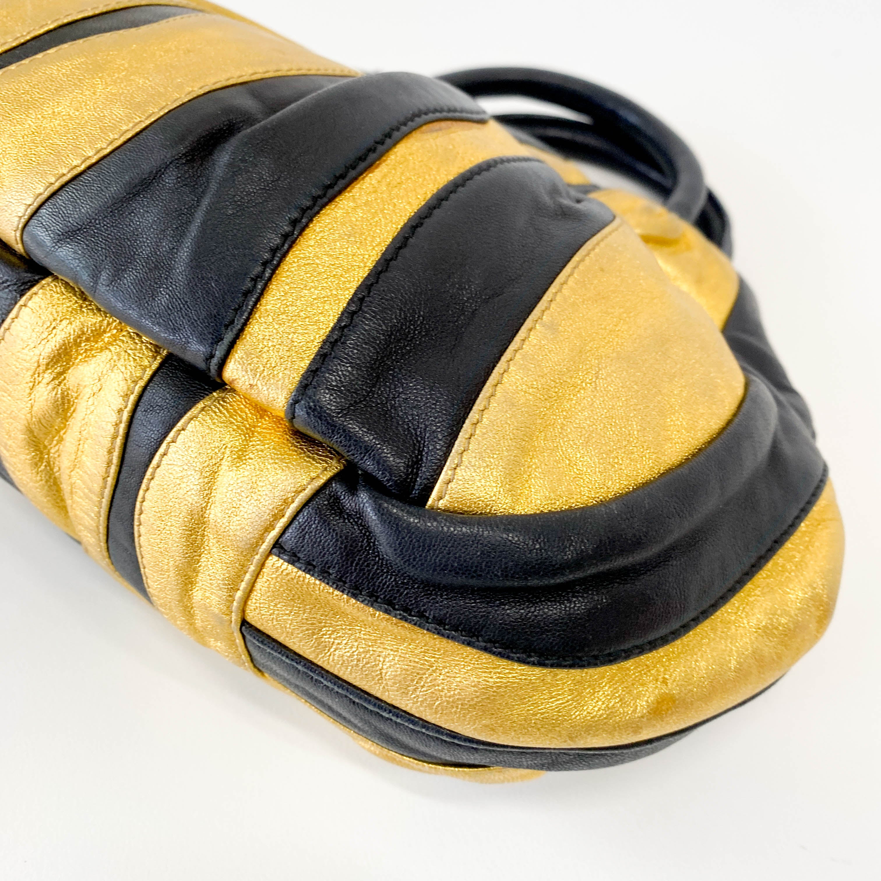 Nappa Stripes Gold/Black Bag