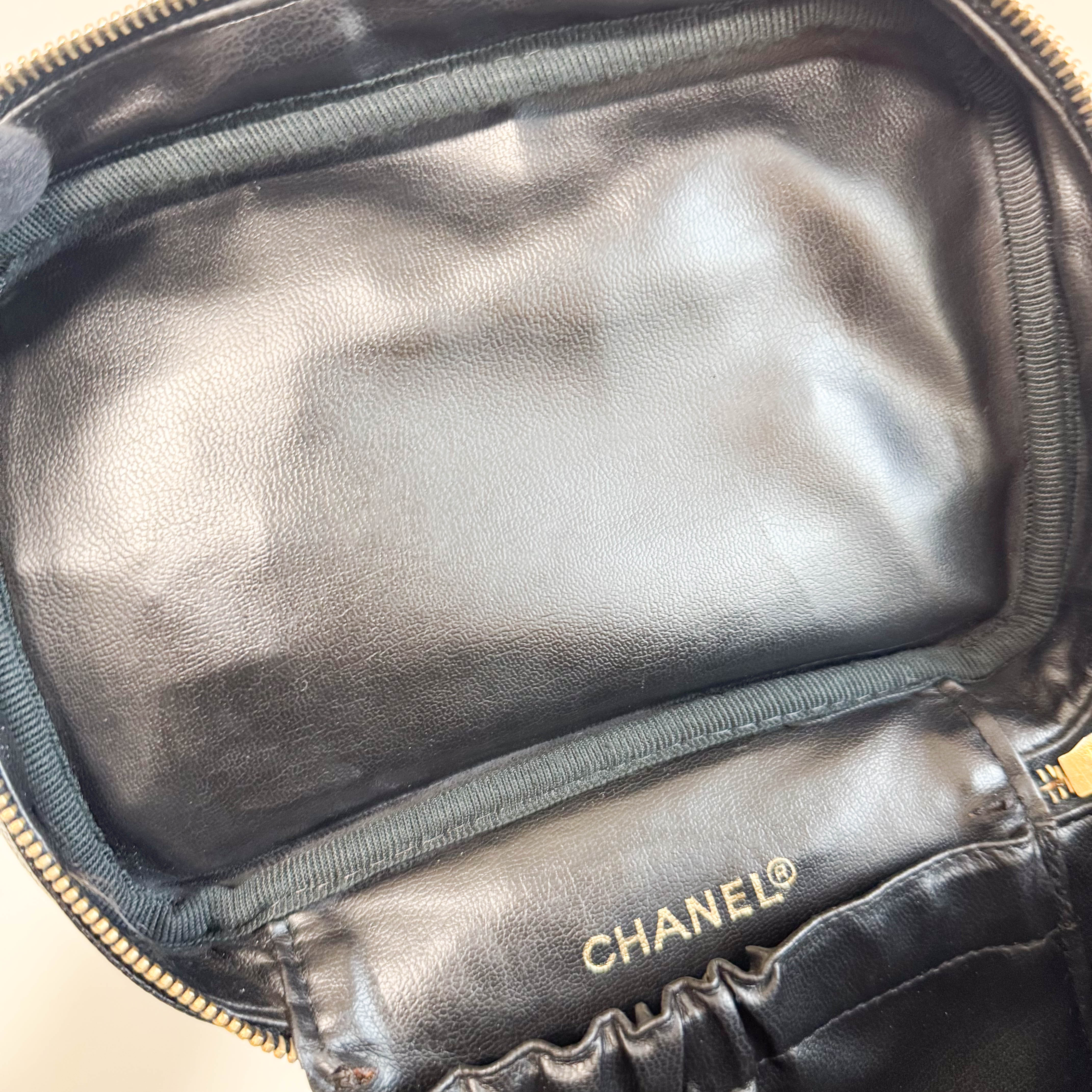 Vintage Coco Mark Handbag Vanity Bag Black