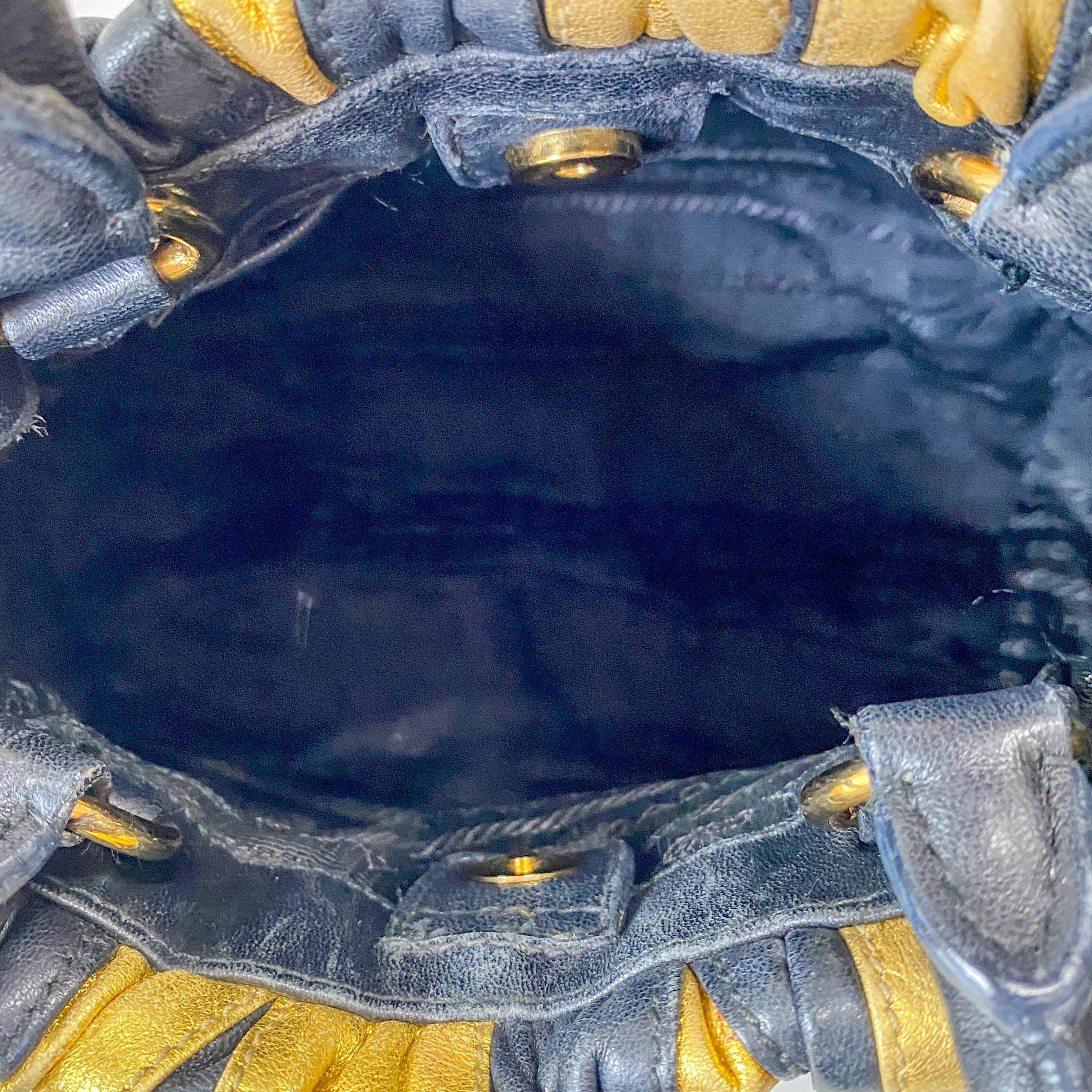 Nappa Stripes Gold/Black Bag