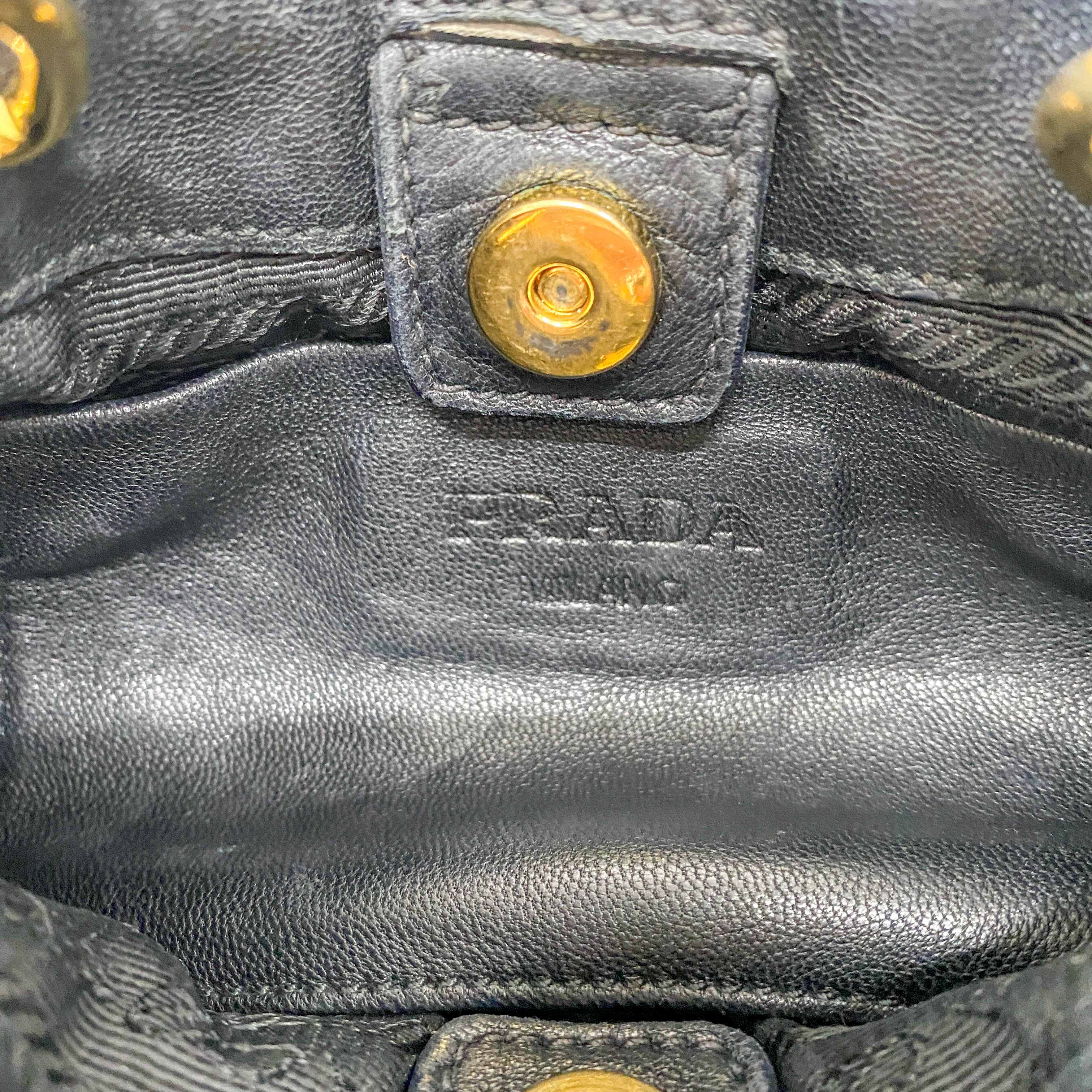 Nappa Stripes Gold/Black Bag