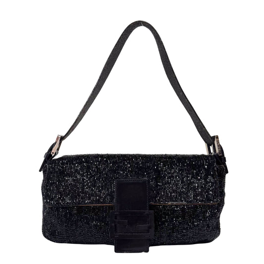 Baguette Black Beads Shoulder Bag