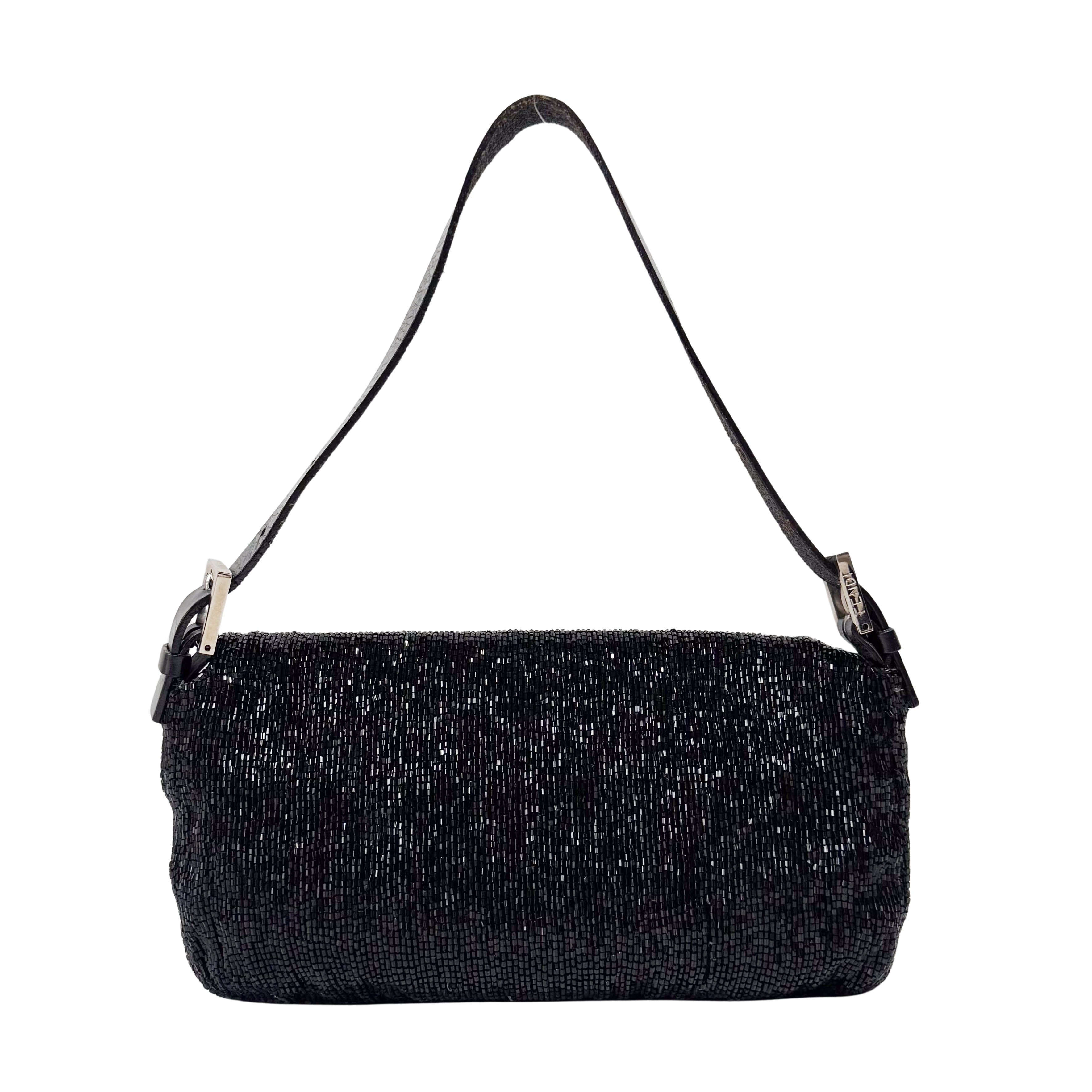 Baguette Black Beads Shoulder Bag