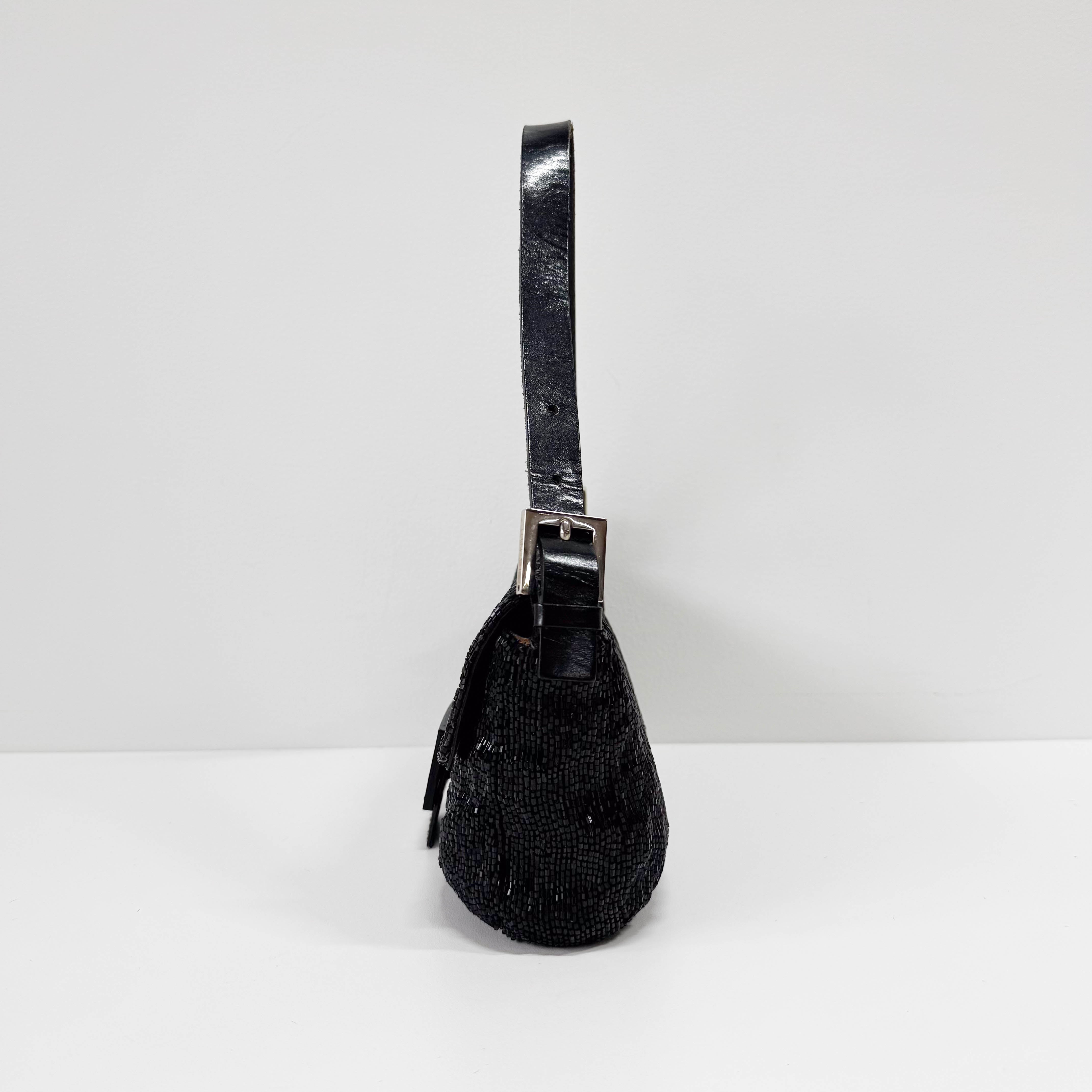Baguette Black Beads Shoulder Bag