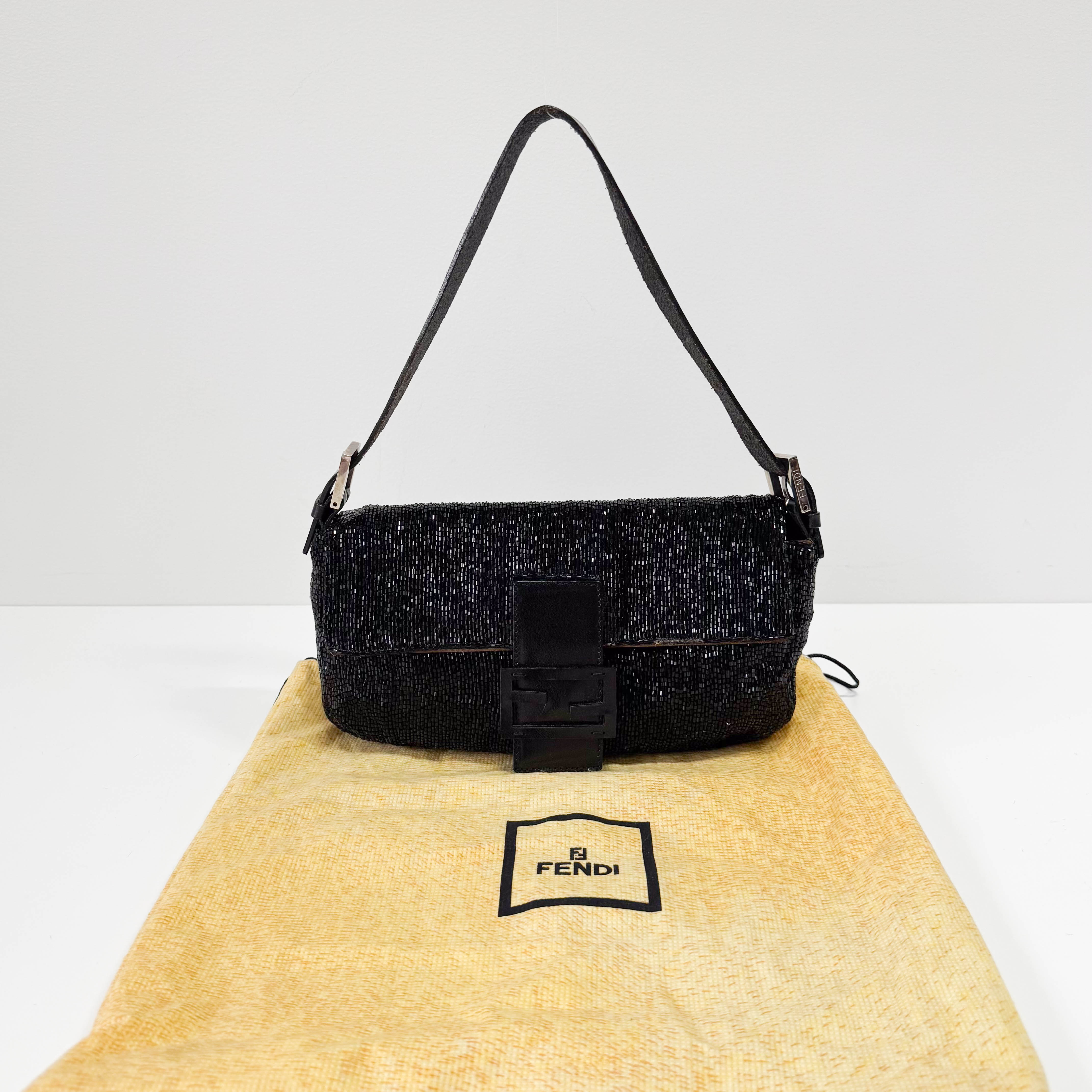 Baguette Black Beads Shoulder Bag