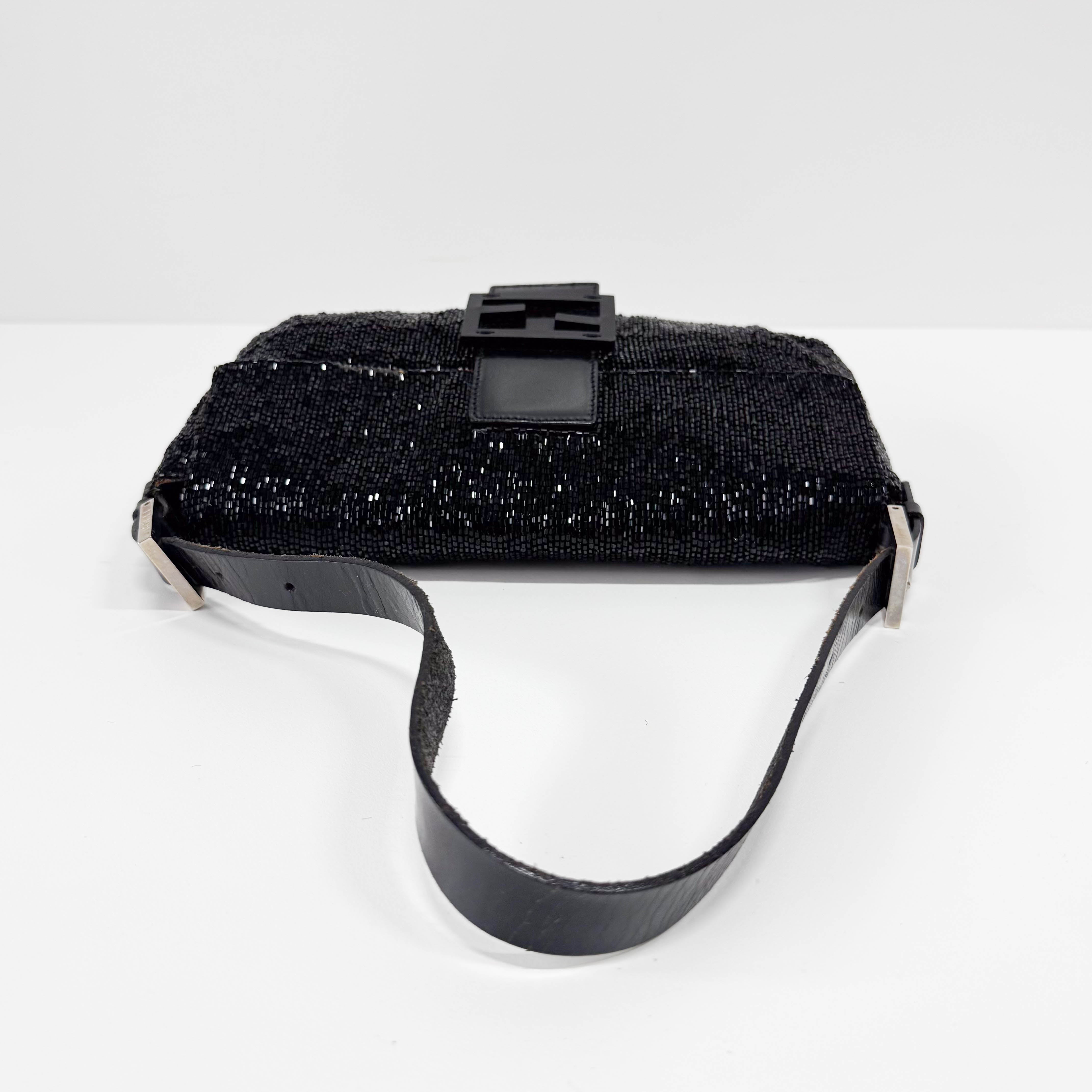 Baguette Black Beads Shoulder Bag