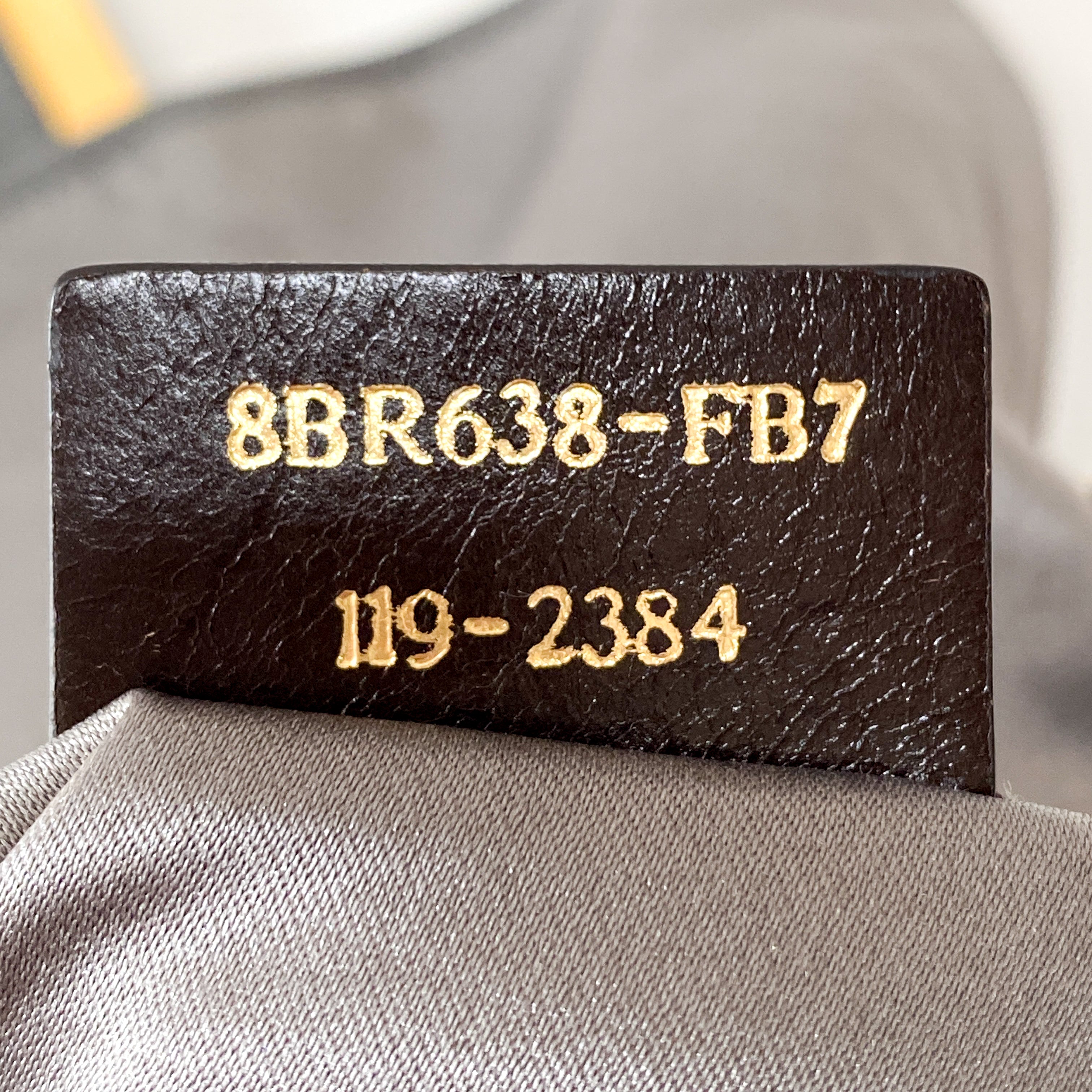 FENDI Sparkling Grey Leather Mamma Baguette Bag