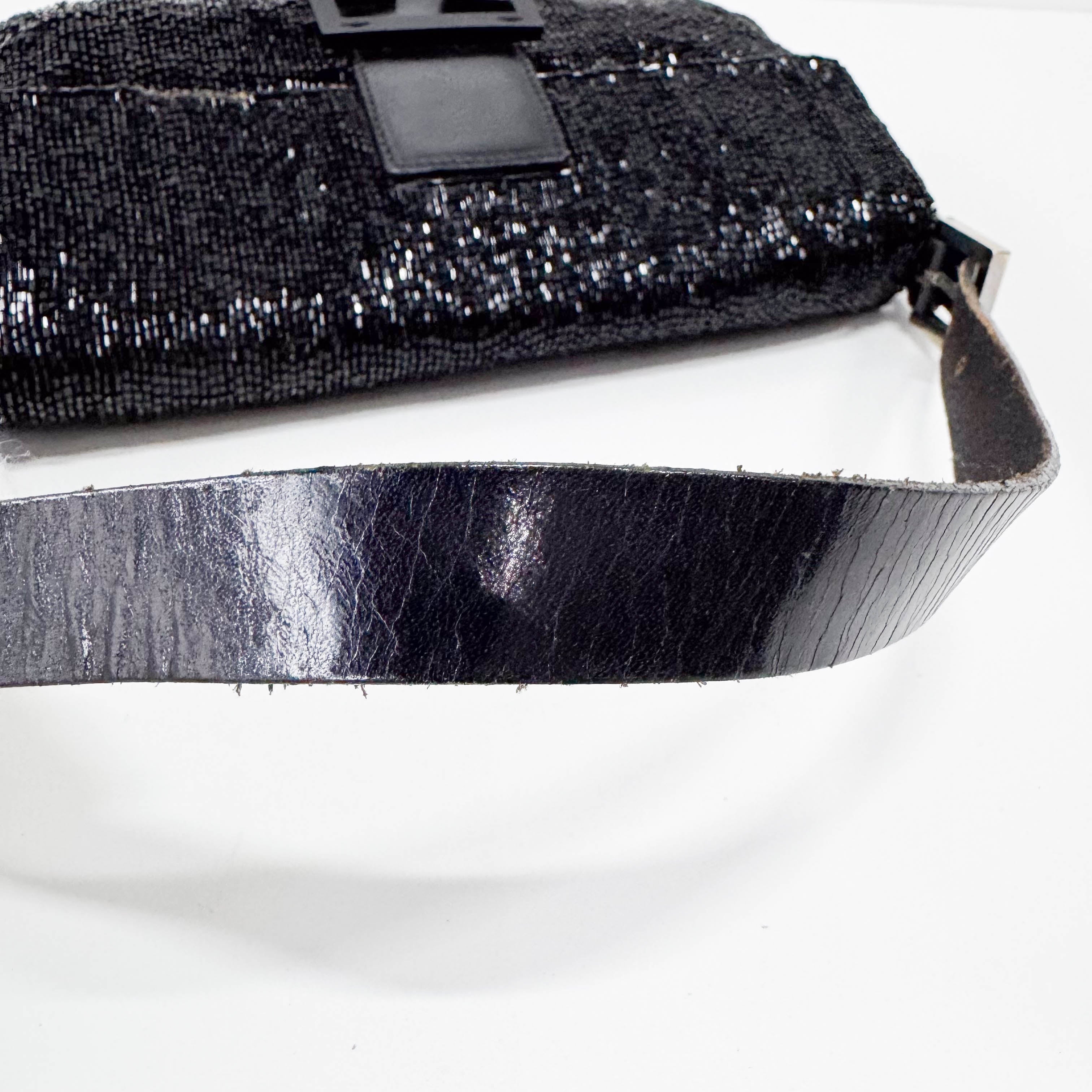 Baguette Black Beads Shoulder Bag