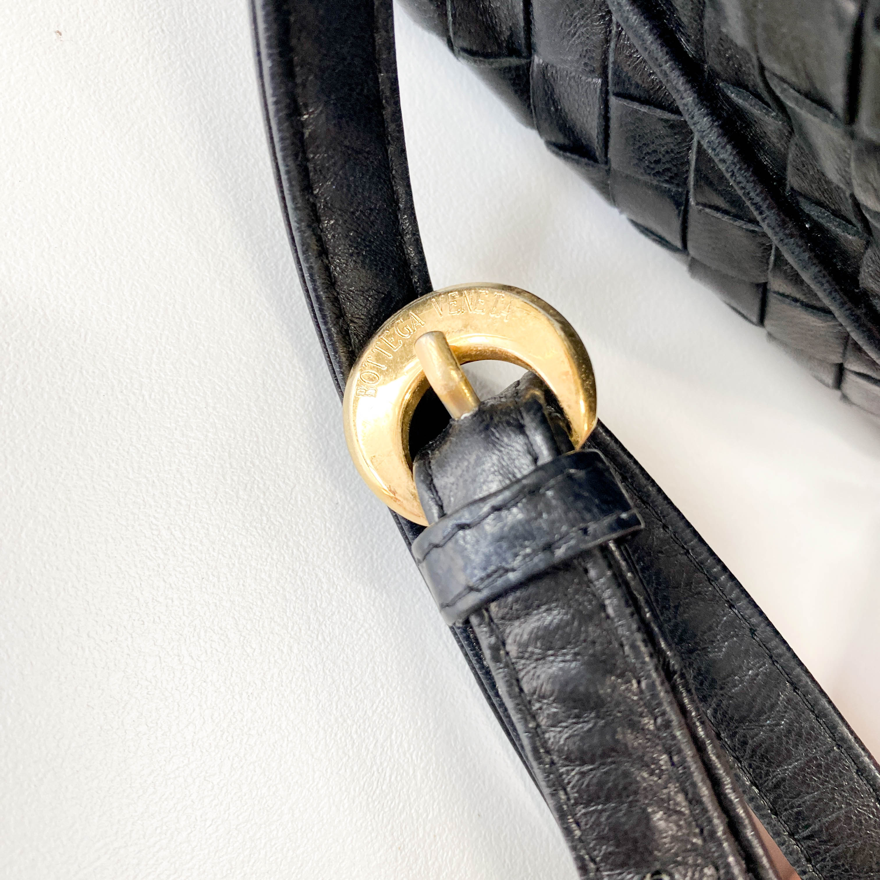 Intrecciato Black Bucket Bag