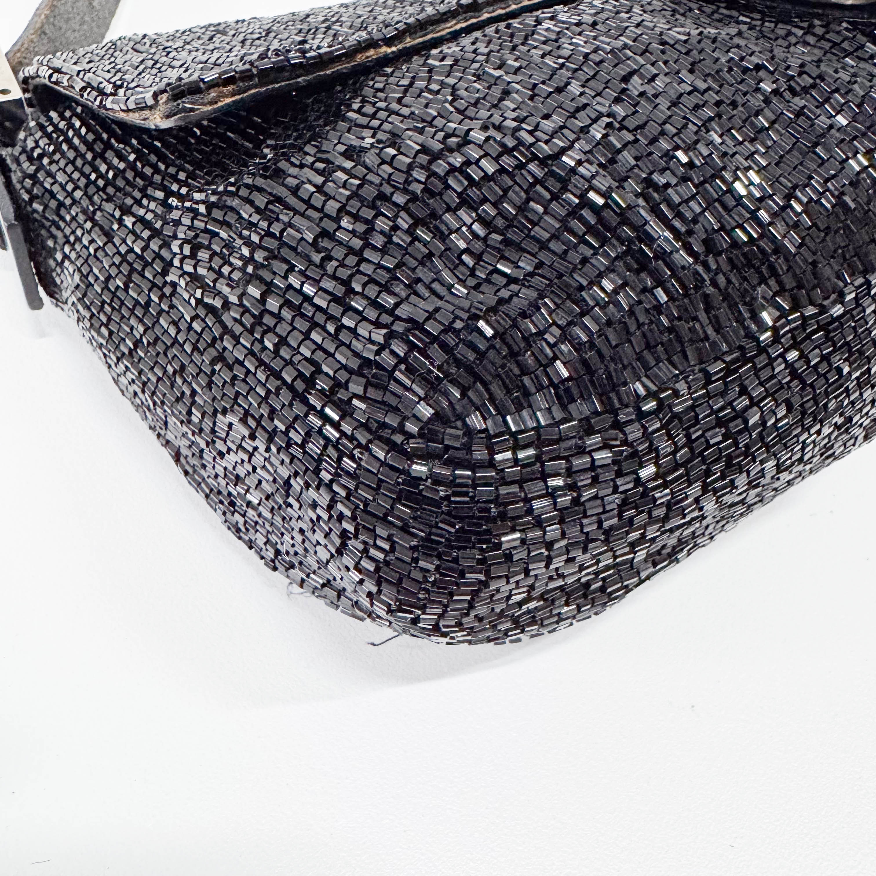 Baguette Black Beads Shoulder Bag