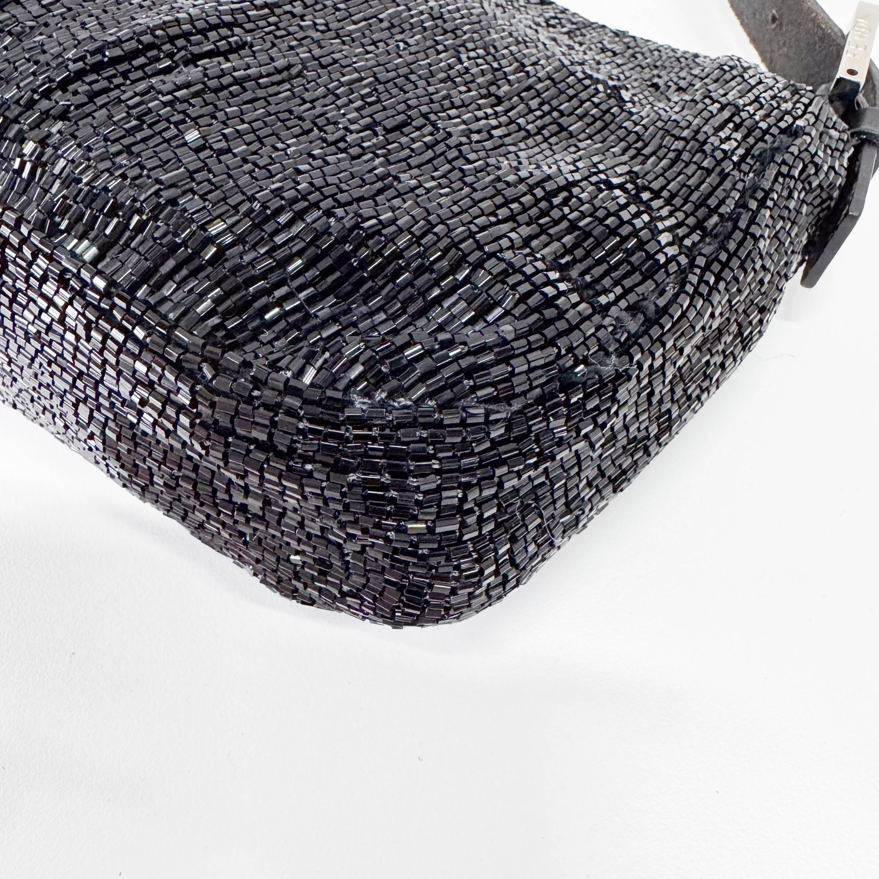 Baguette Black Beads Shoulder Bag