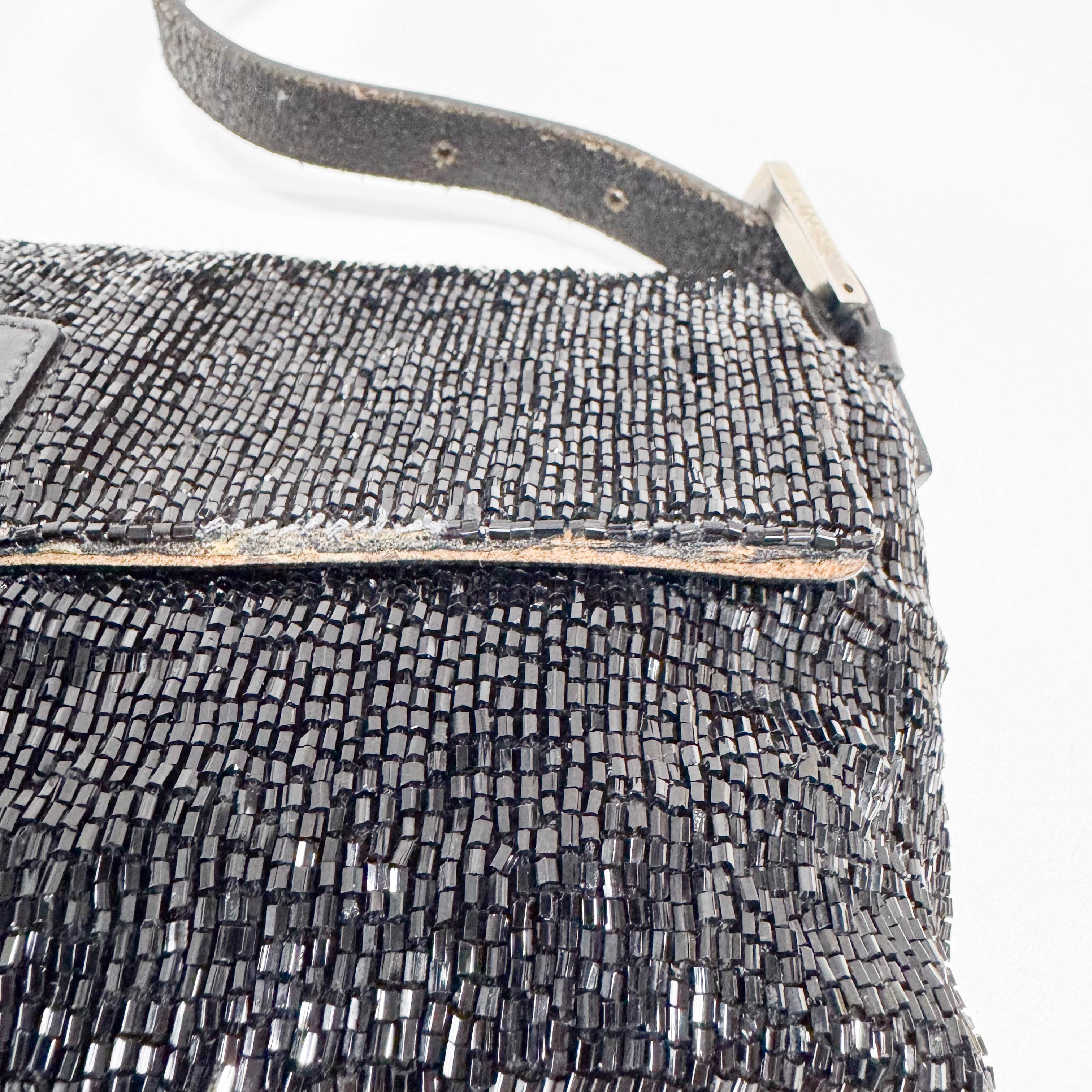 Baguette Black Beads Shoulder Bag