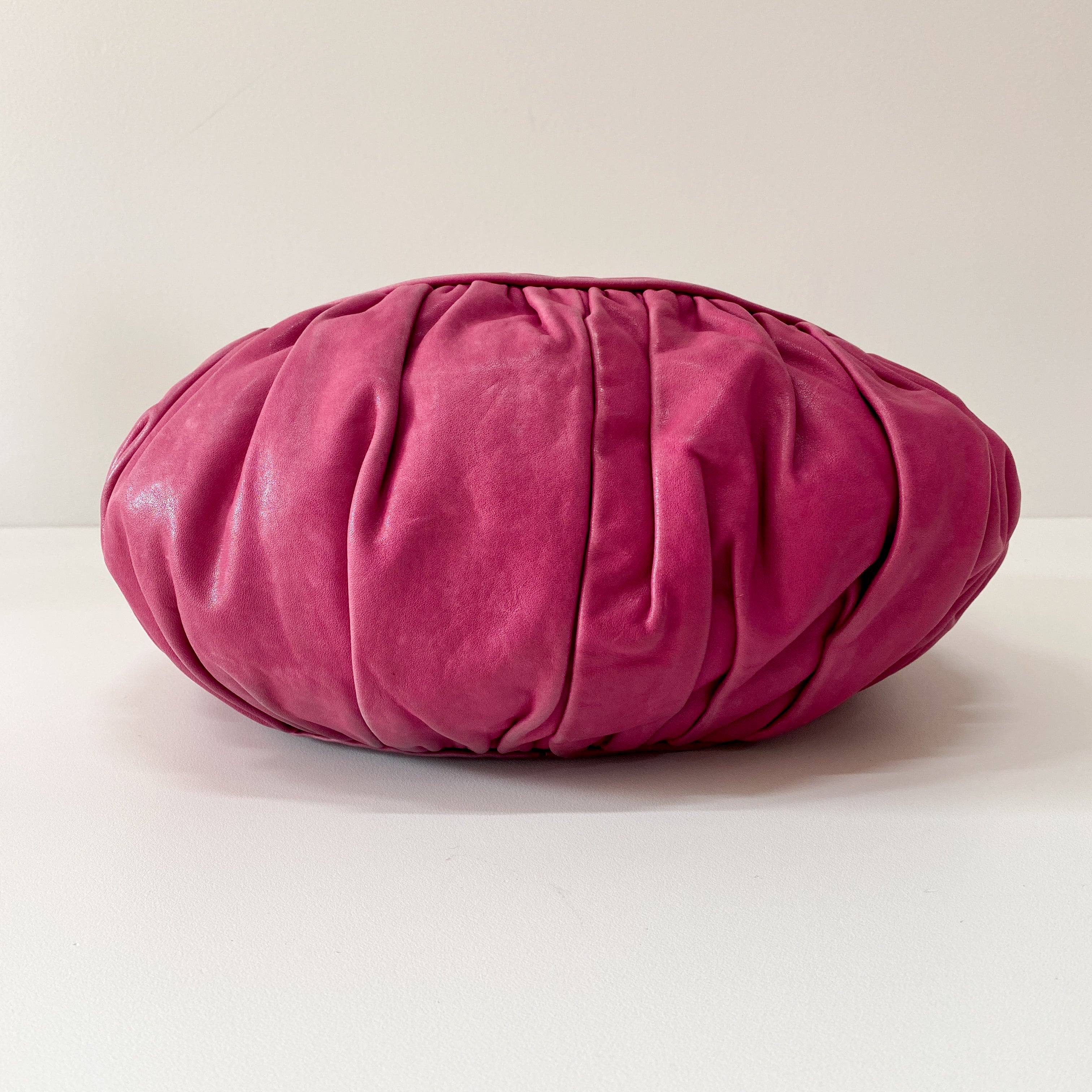 Pink Leather Hobo Shoulder Bag