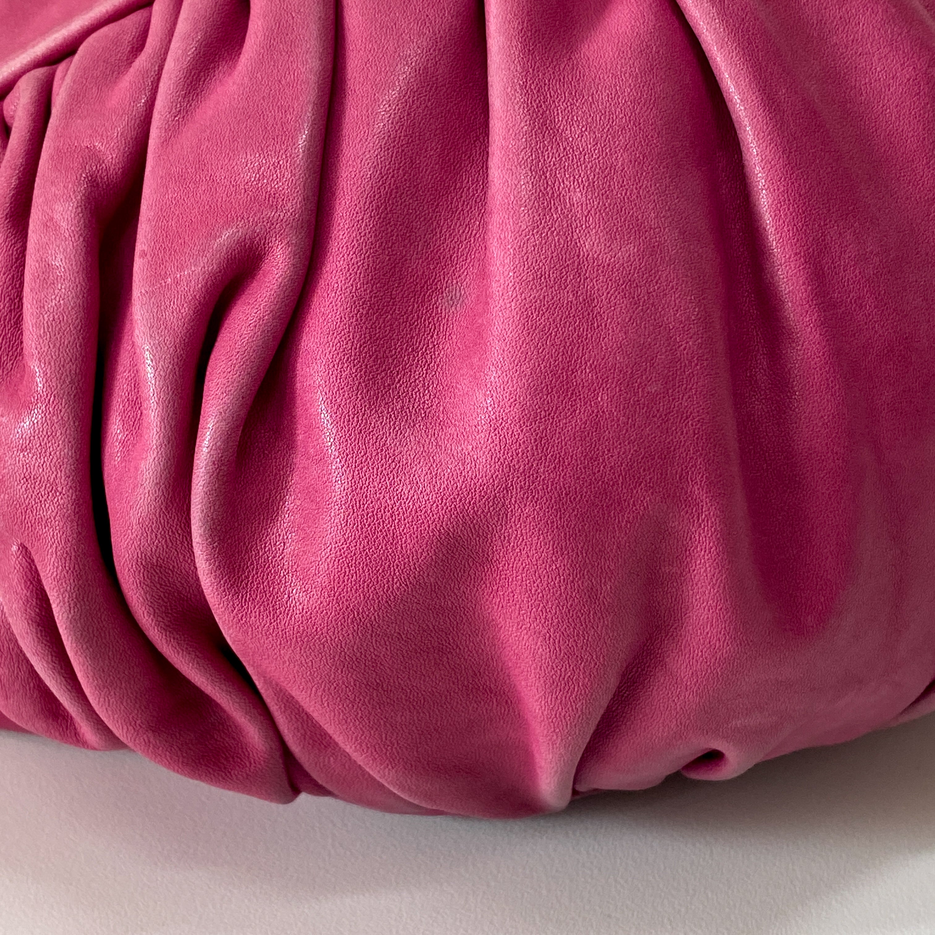 Pink Leather Hobo Shoulder Bag