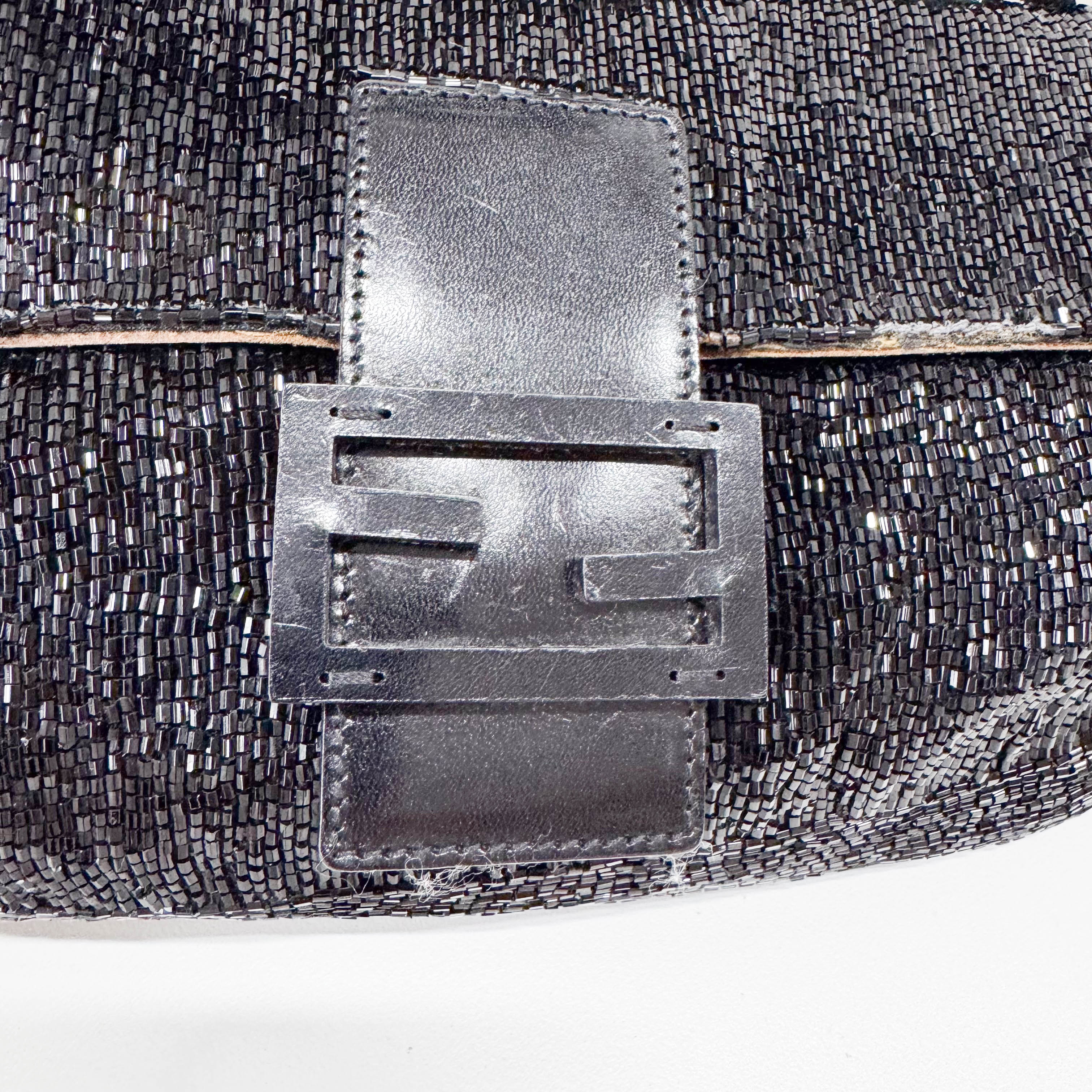 Baguette Black Beads Shoulder Bag