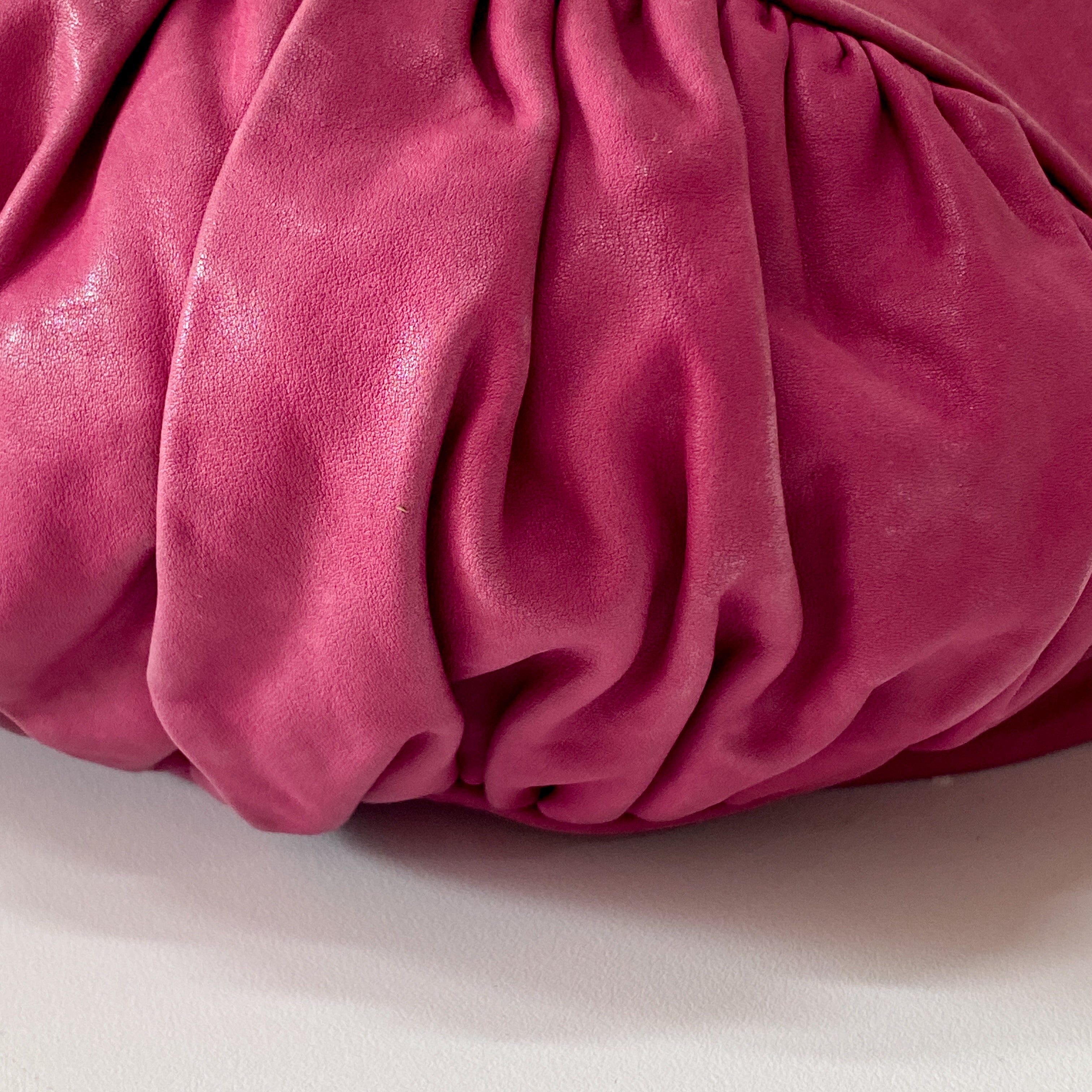 Pink Leather Hobo Shoulder Bag