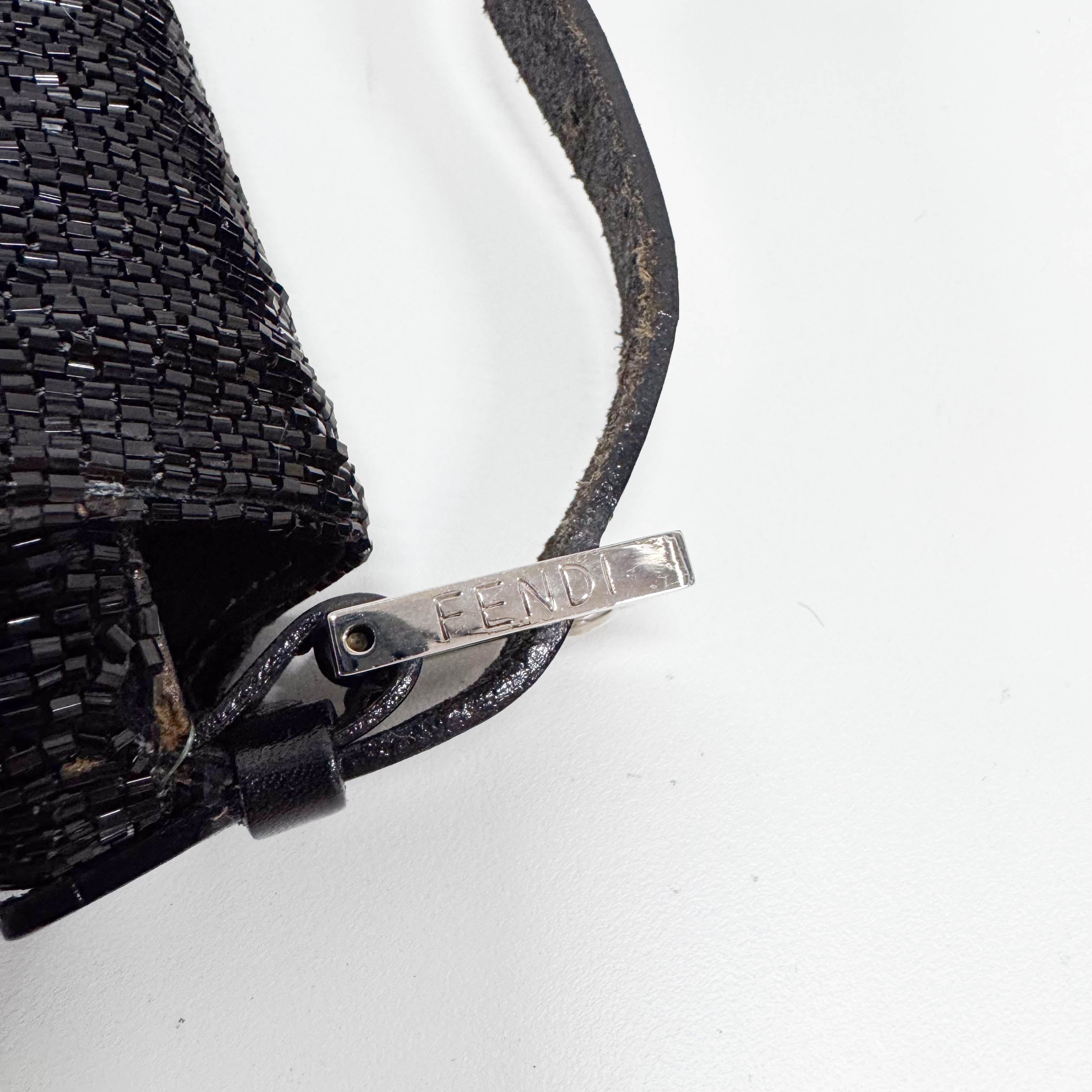 Baguette Black Beads Shoulder Bag