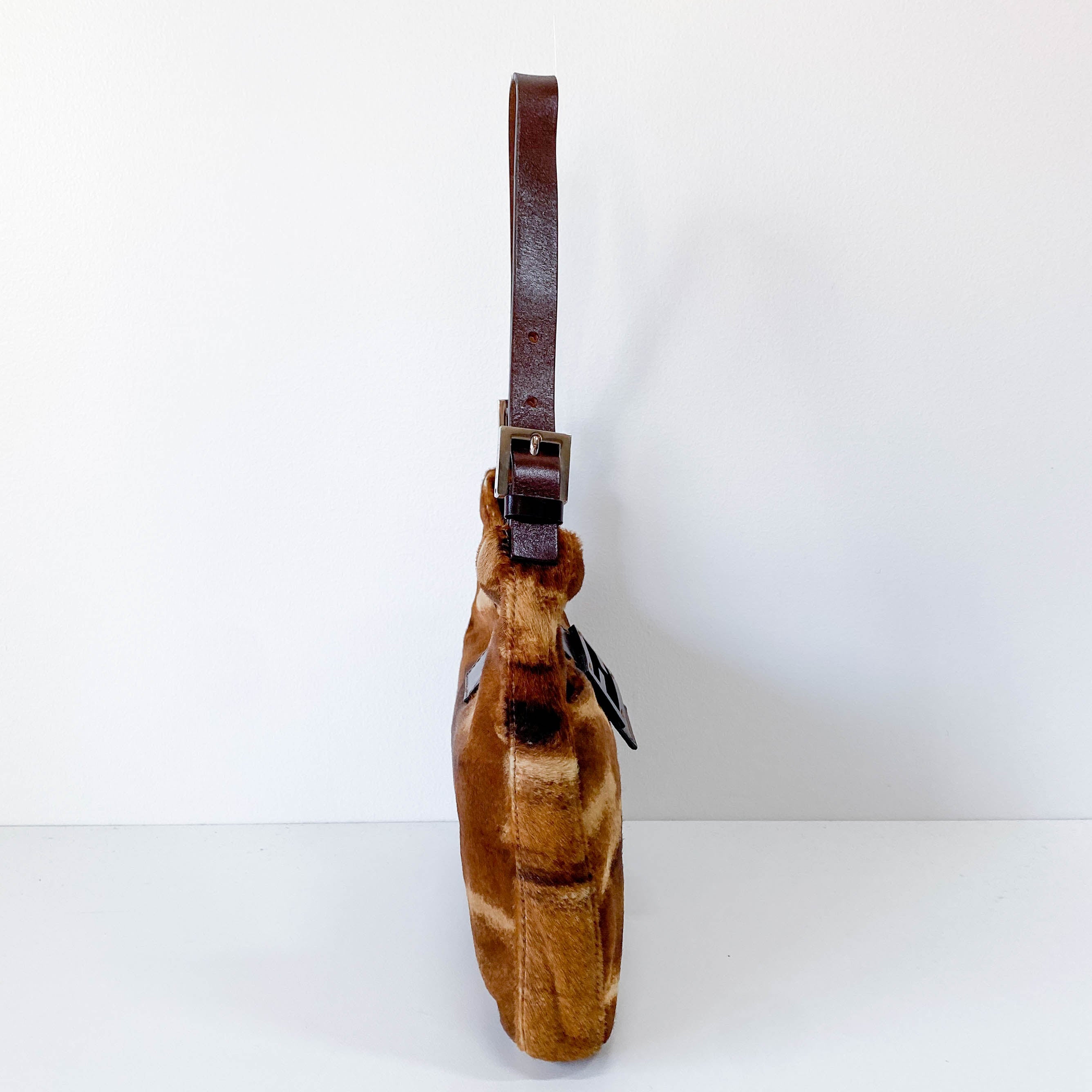 Baguette Brown Pony Hair Hobo Shoulder Bag