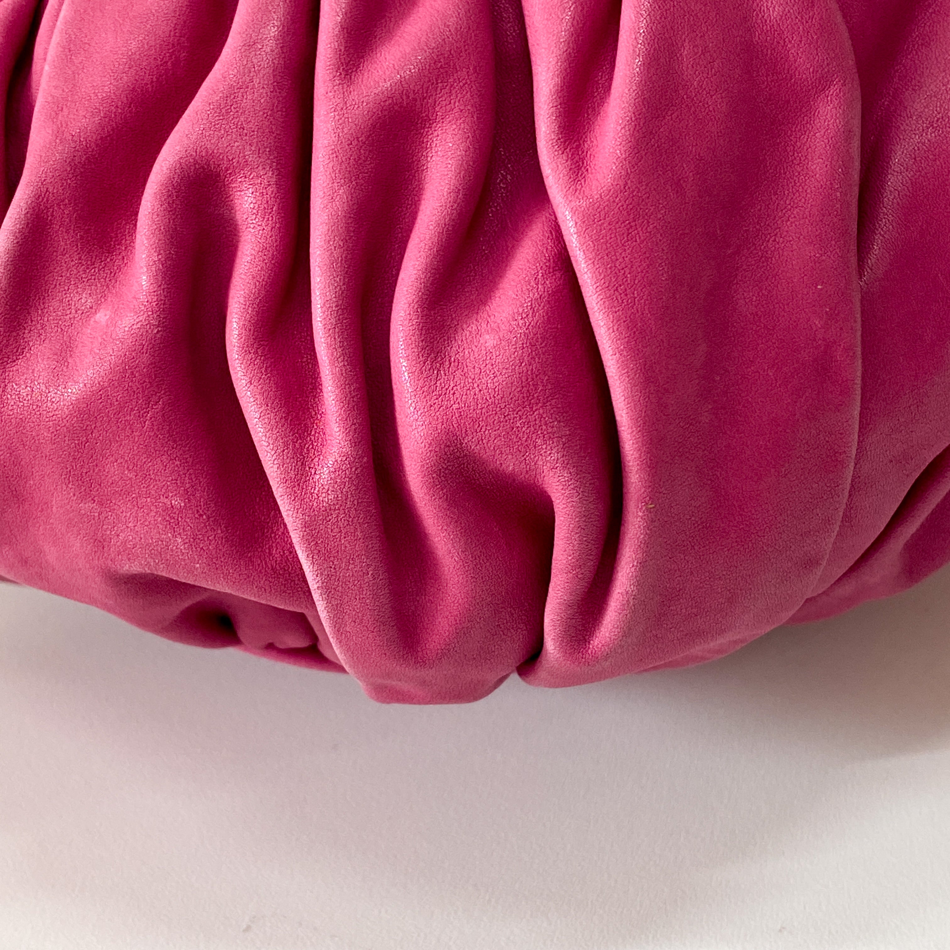 Pink Leather Hobo Shoulder Bag