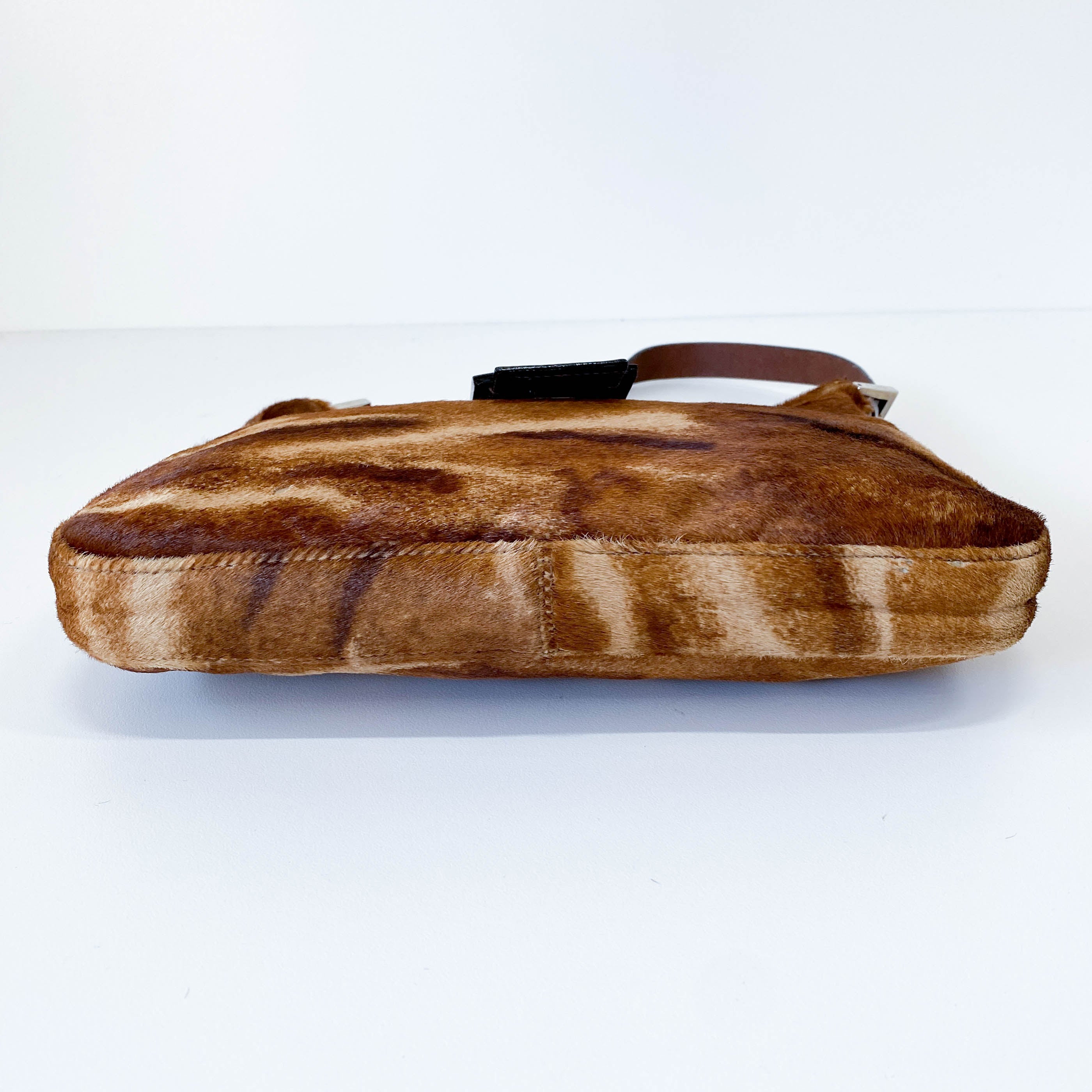 Baguette Brown Pony Hair Hobo Shoulder Bag