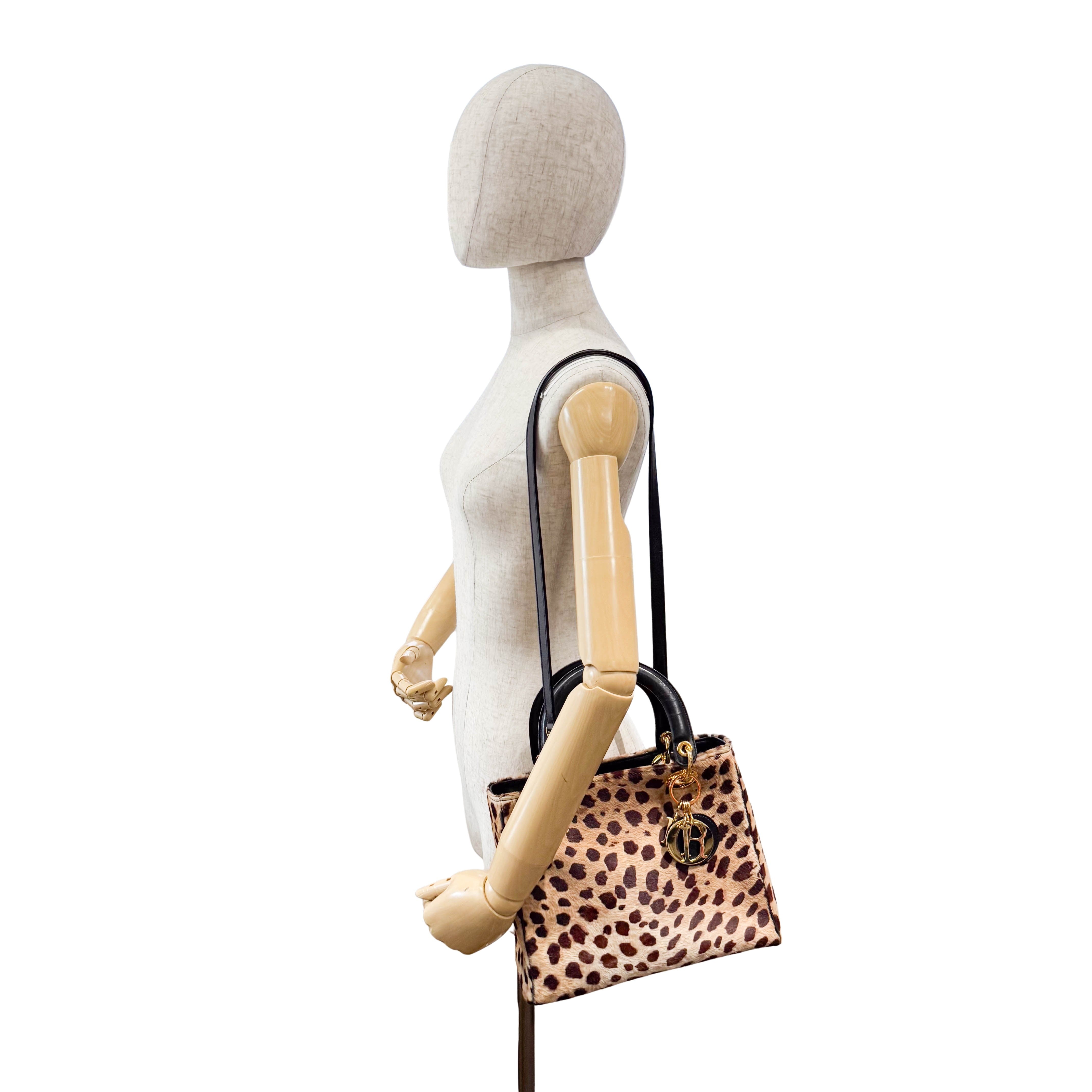 Lady Dior Leopard Pony Hair Hand Bag