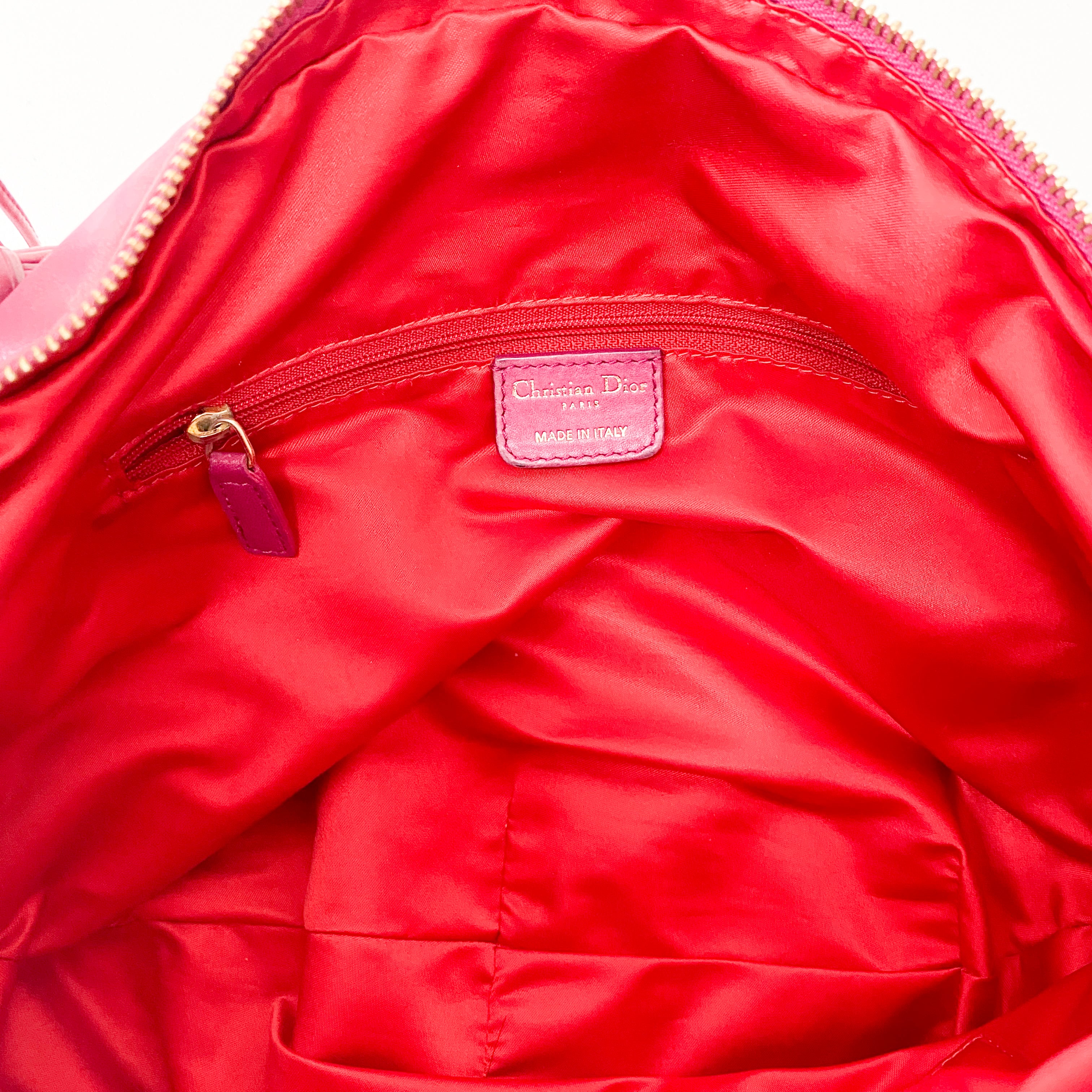 Pink Leather Hobo Shoulder Bag