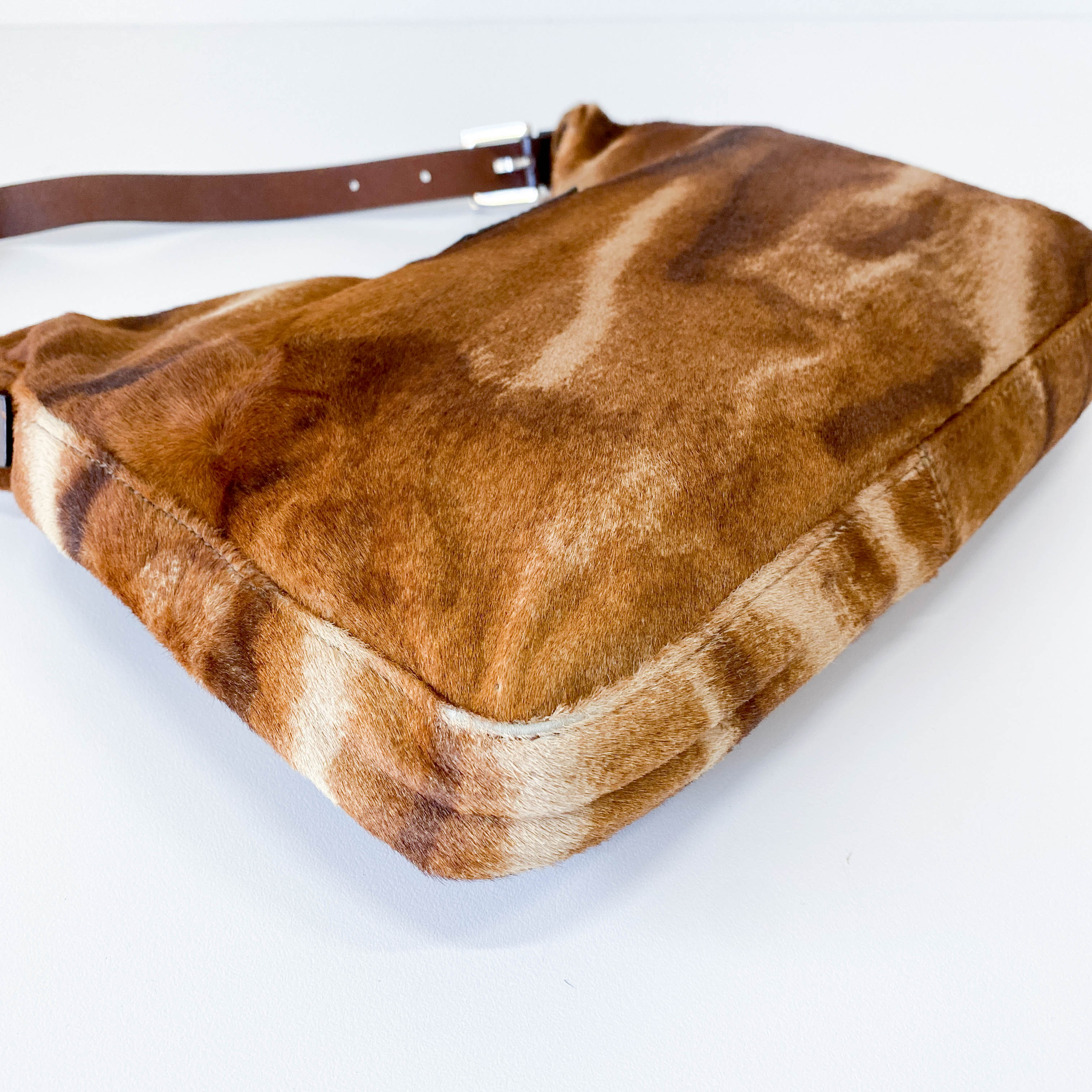Baguette Brown Pony Hair Hobo Shoulder Bag