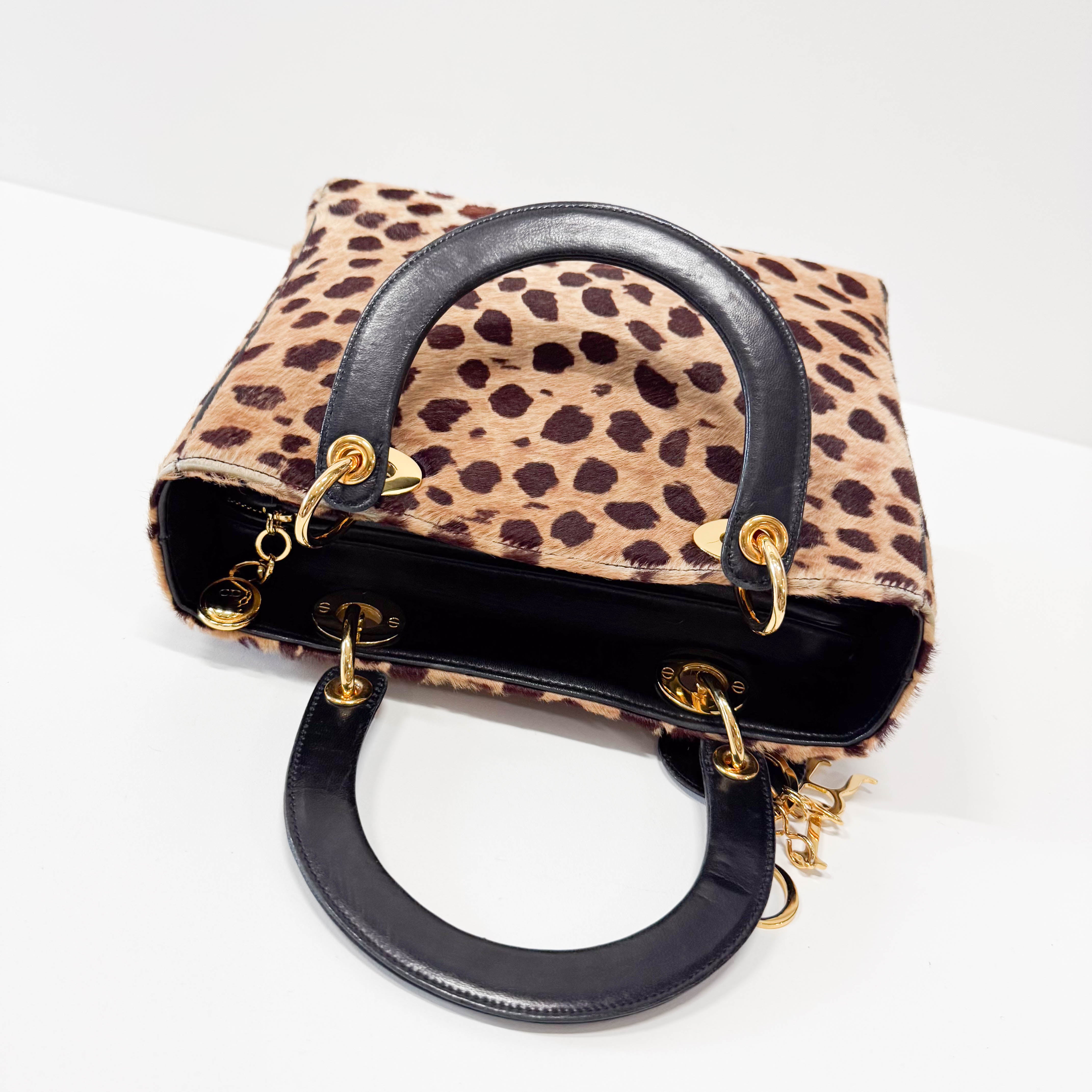 Lady Dior Leopard Pony Hair Hand Bag