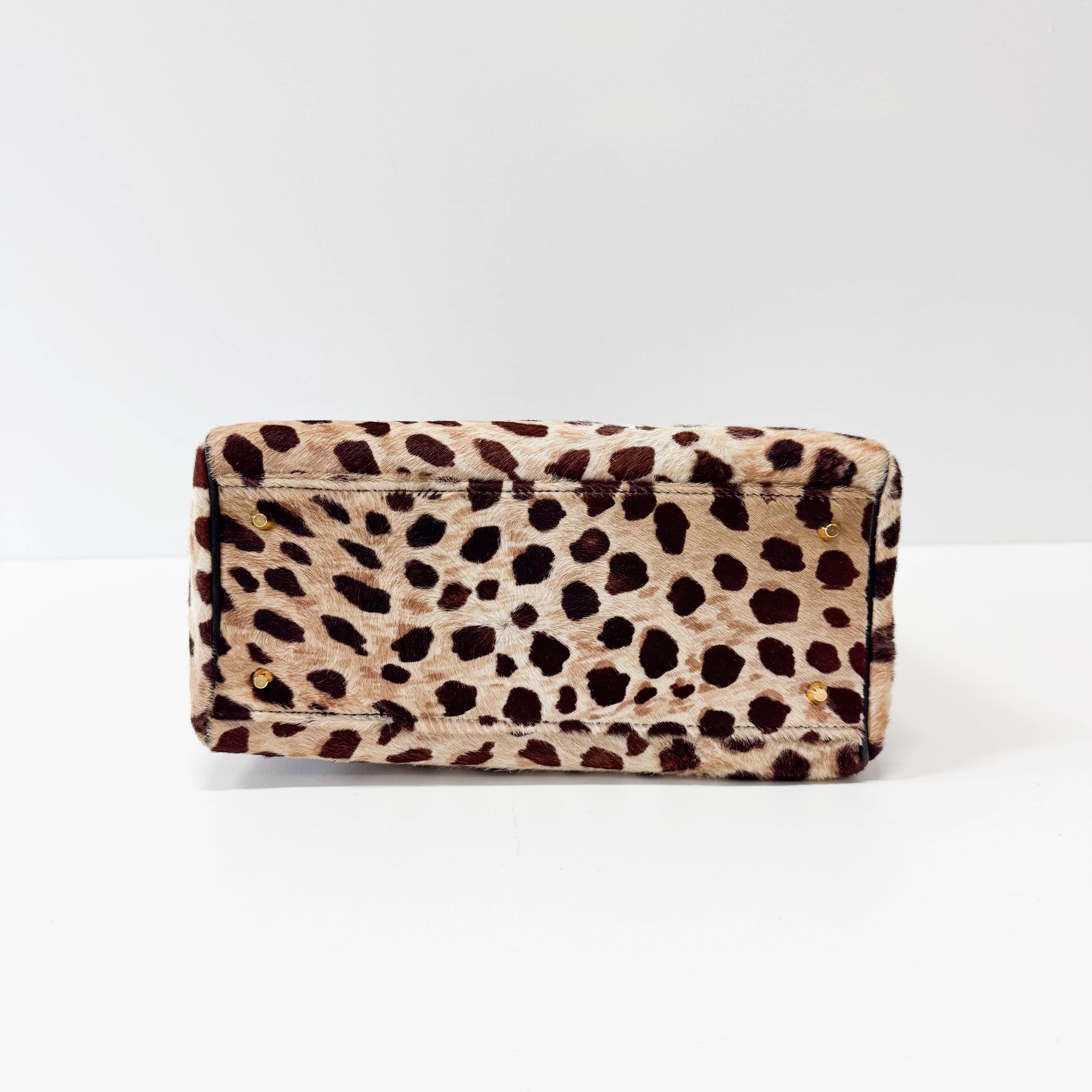 Lady Dior Leopard Pony Hair Hand Bag