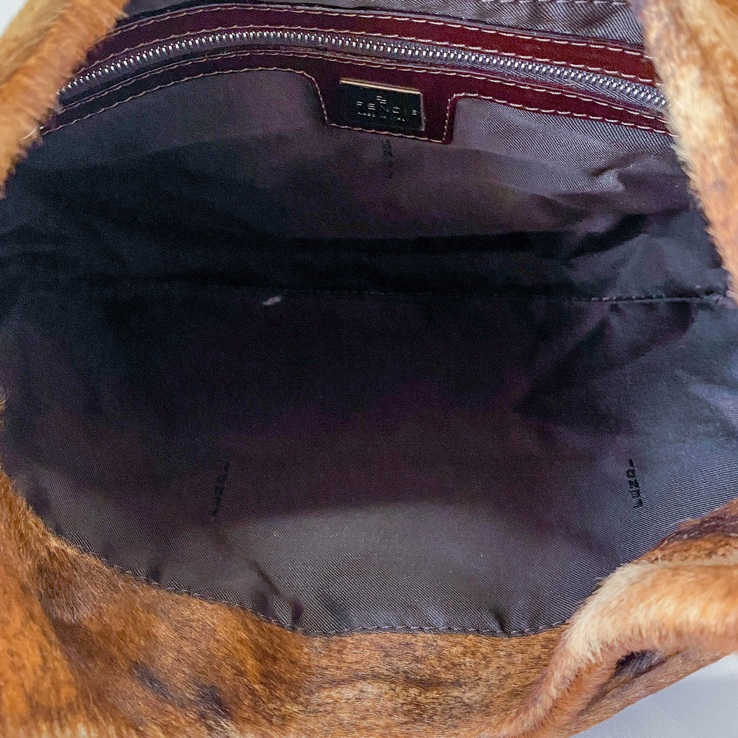 Baguette Brown Pony Hair Hobo Shoulder Bag