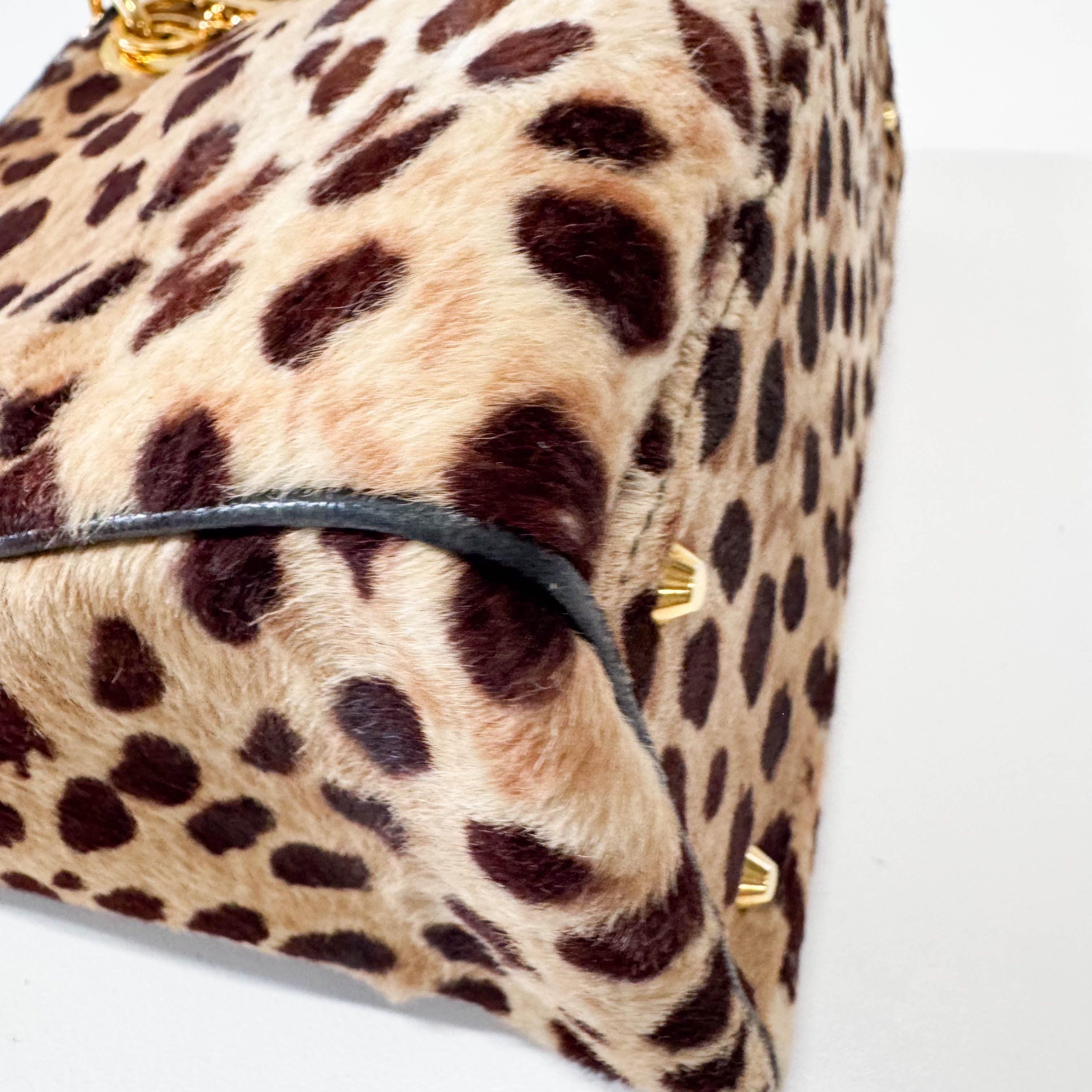 Lady Dior Leopard Pony Hair Hand Bag