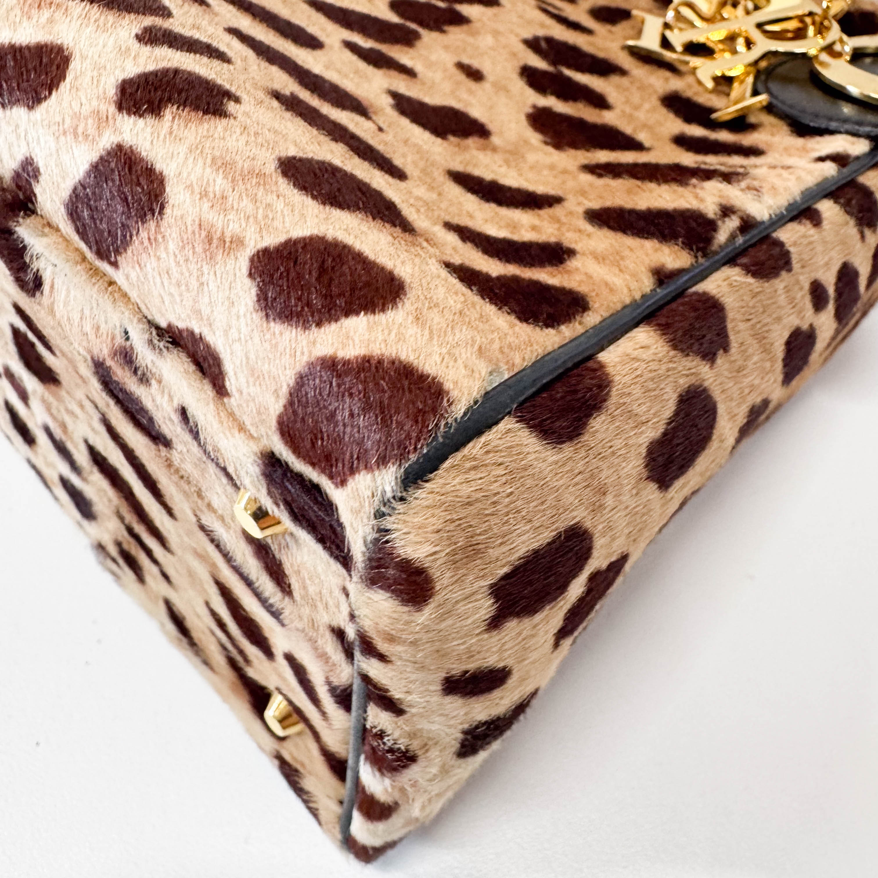 Lady Dior Leopard Pony Hair Hand Bag