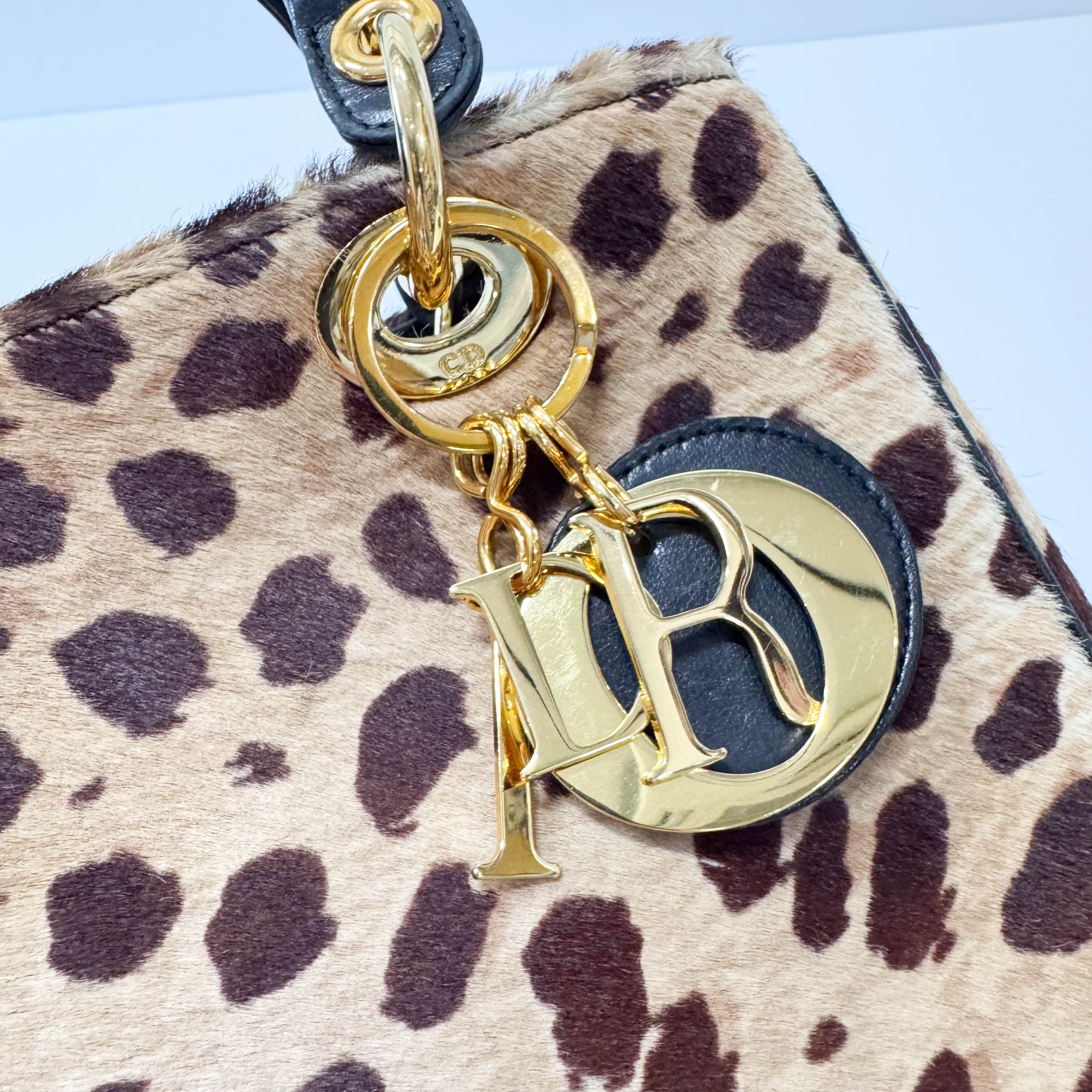 Lady Dior Leopard Pony Hair Hand Bag