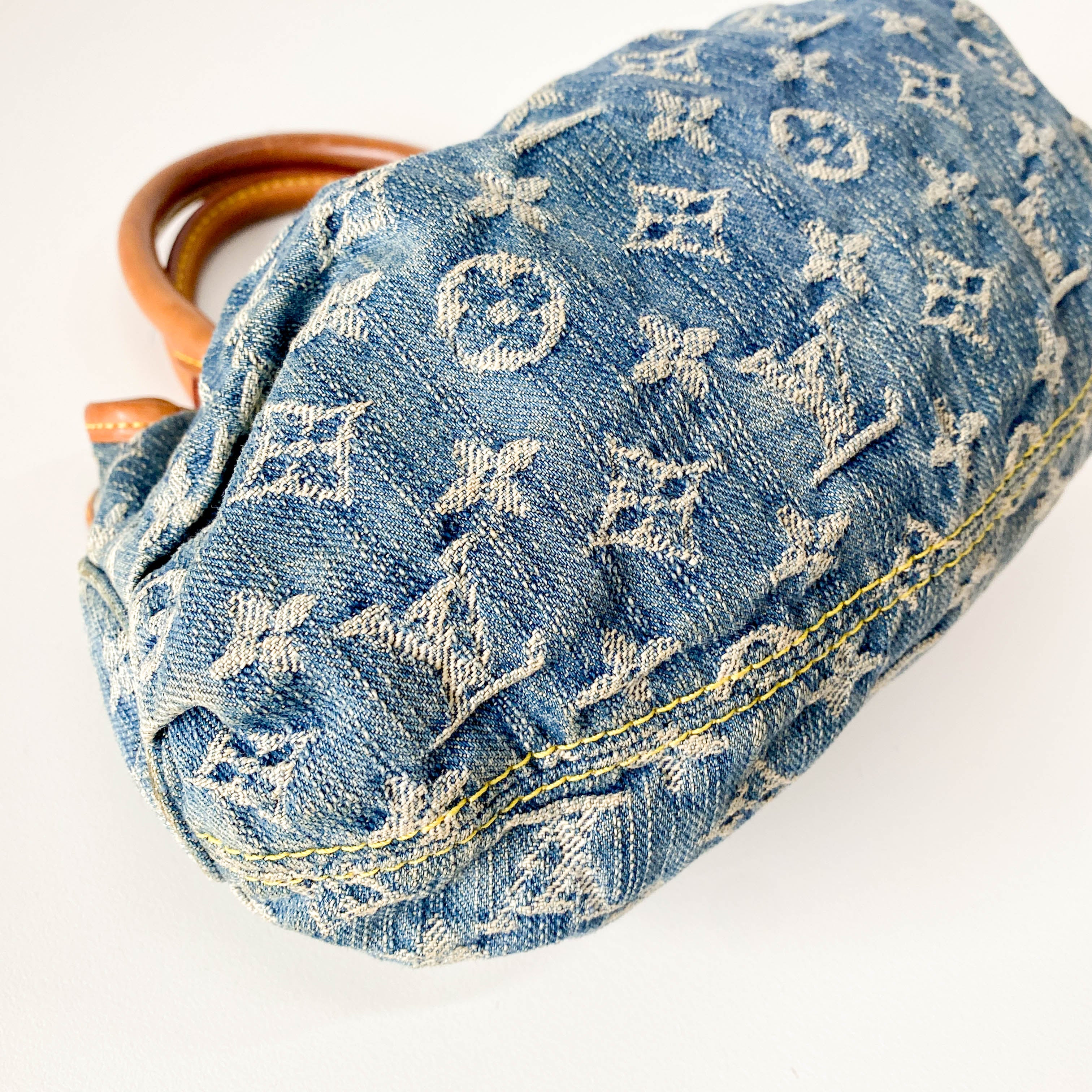 Blue Denim Monogram Pleaty Handbag