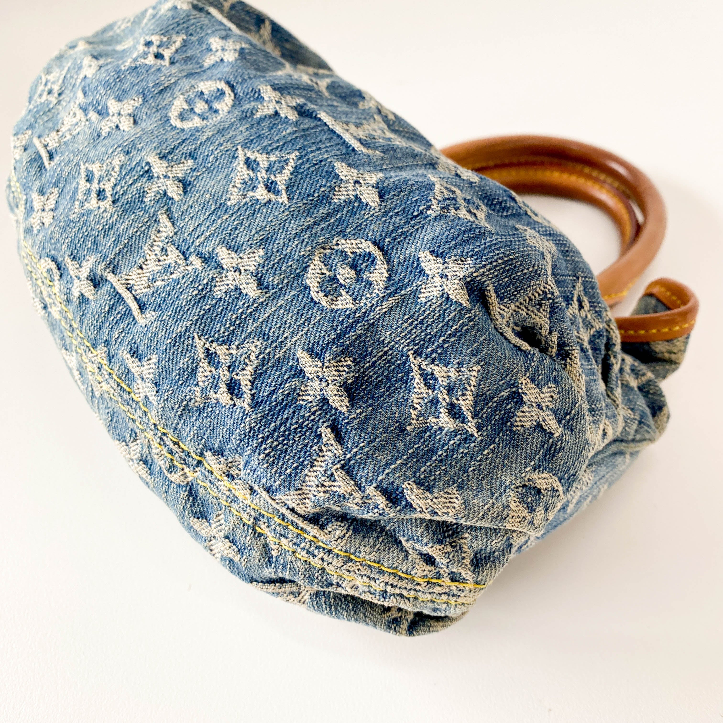 Blue Denim Monogram Pleaty Handbag