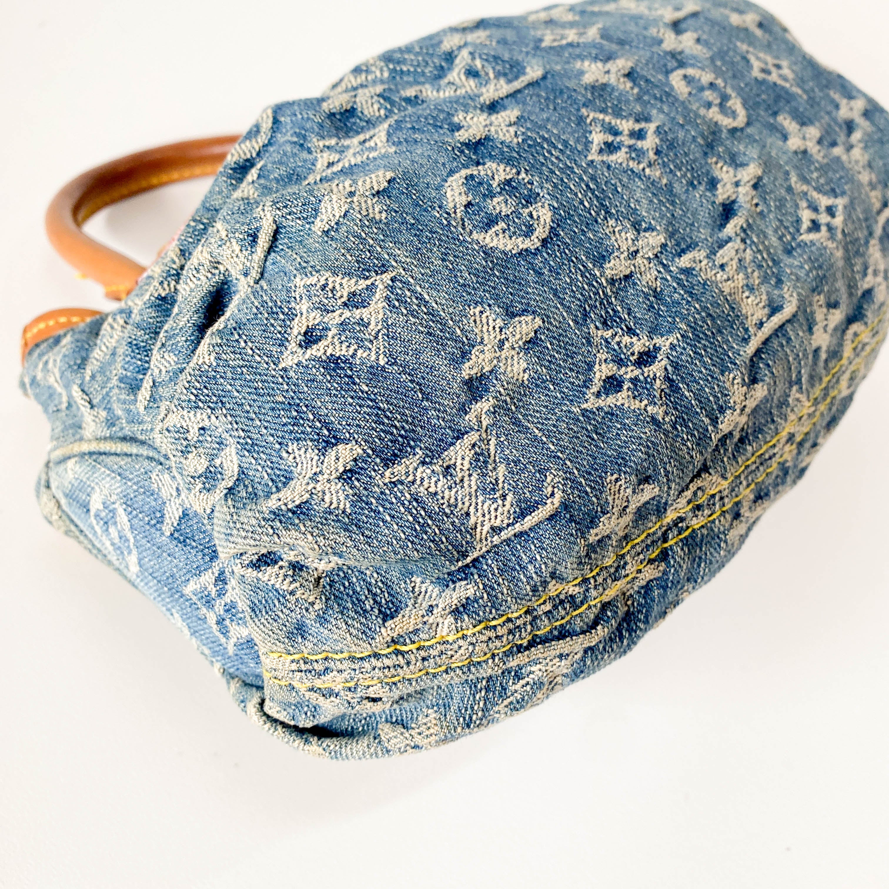 Blue Denim Monogram Pleaty Handbag