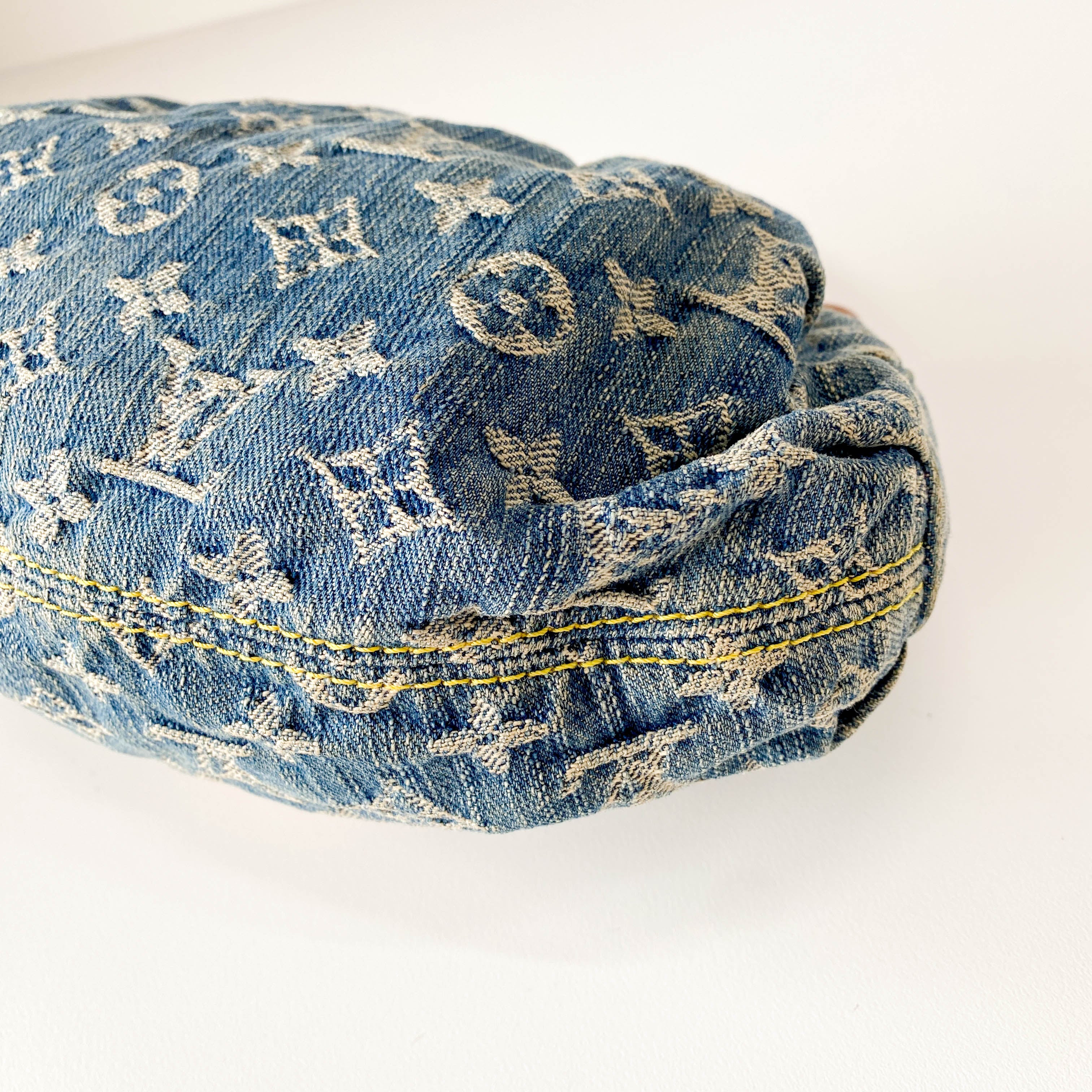 Blue Denim Monogram Pleaty Handbag