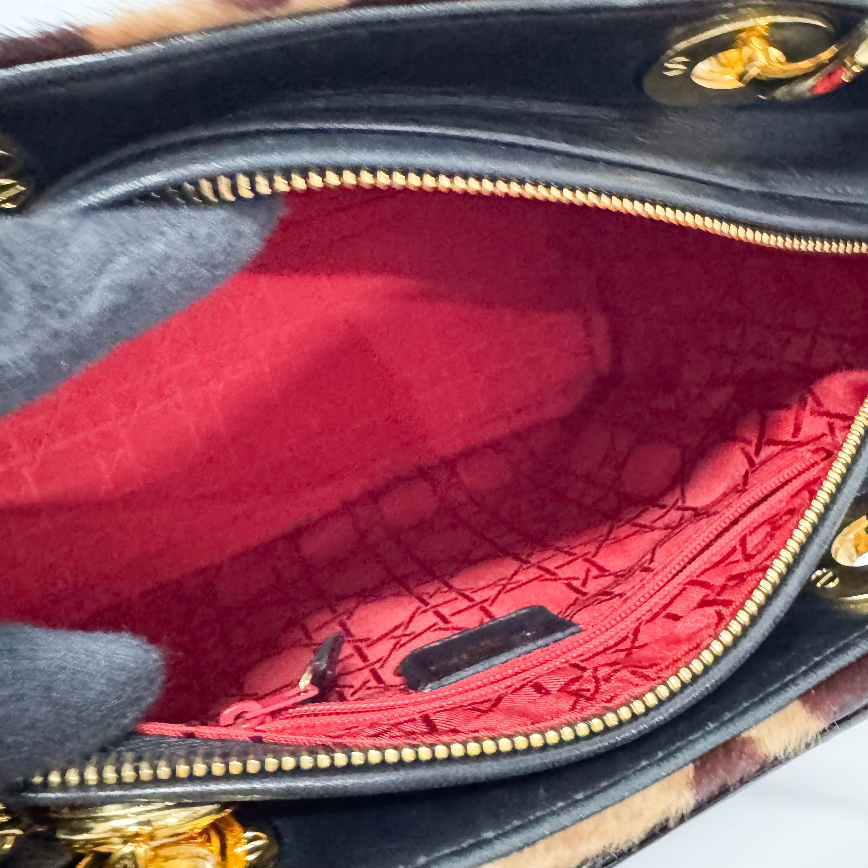 Lady Dior Leopard Pony Hair Hand Bag