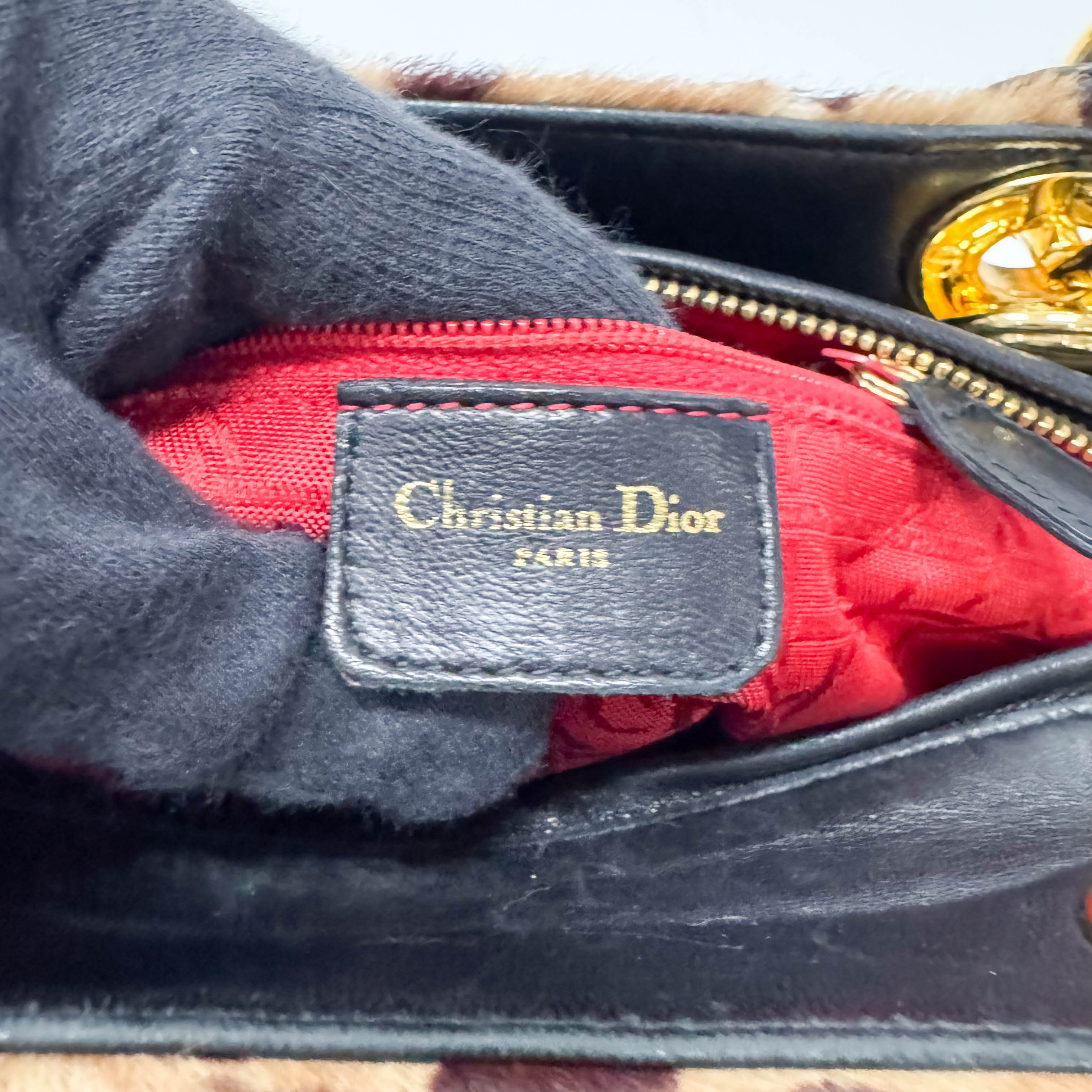 Lady Dior Leopard Pony Hair Hand Bag